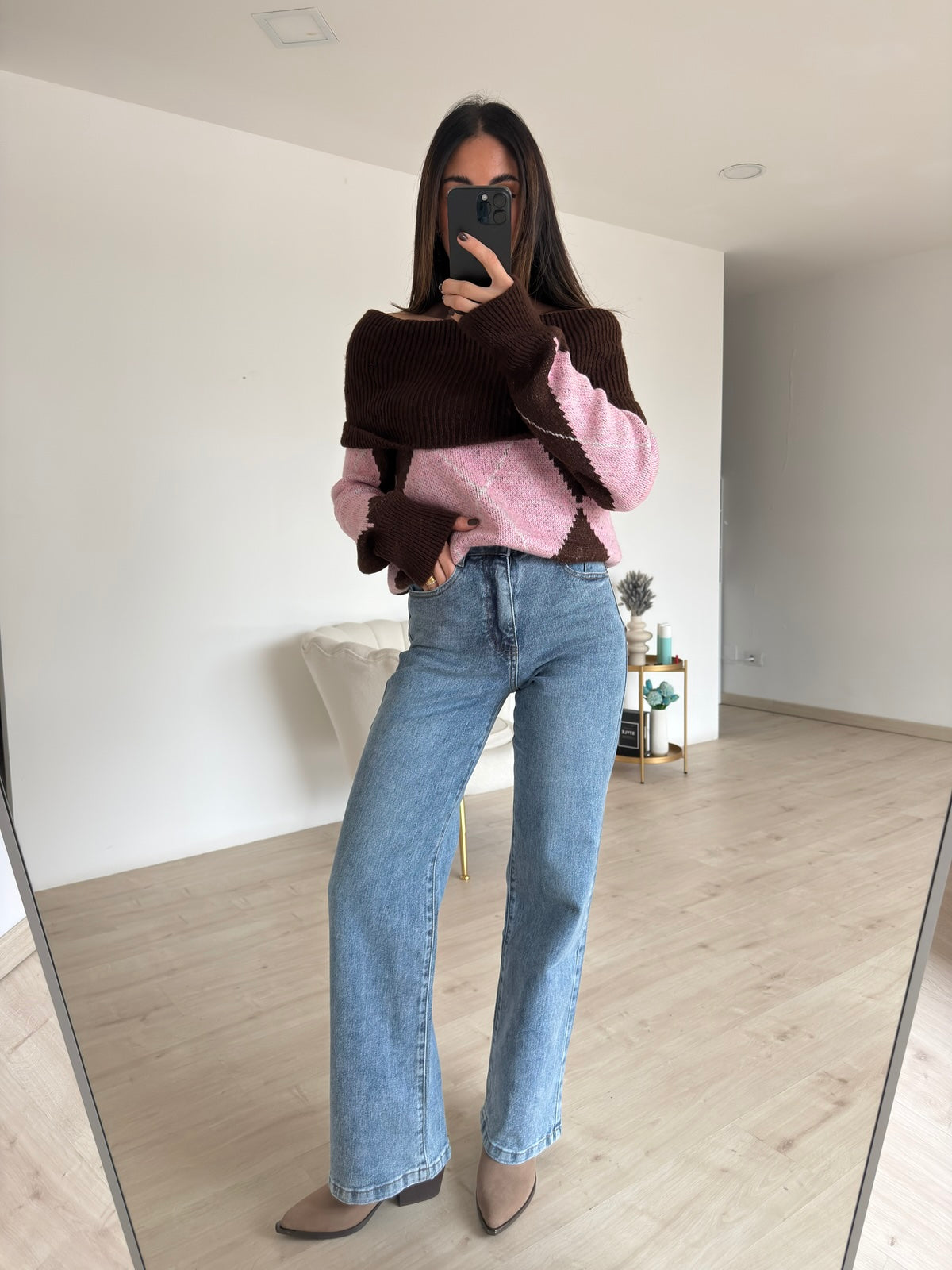 Y5235-JEANS GAMBA DRITTA DAVINA