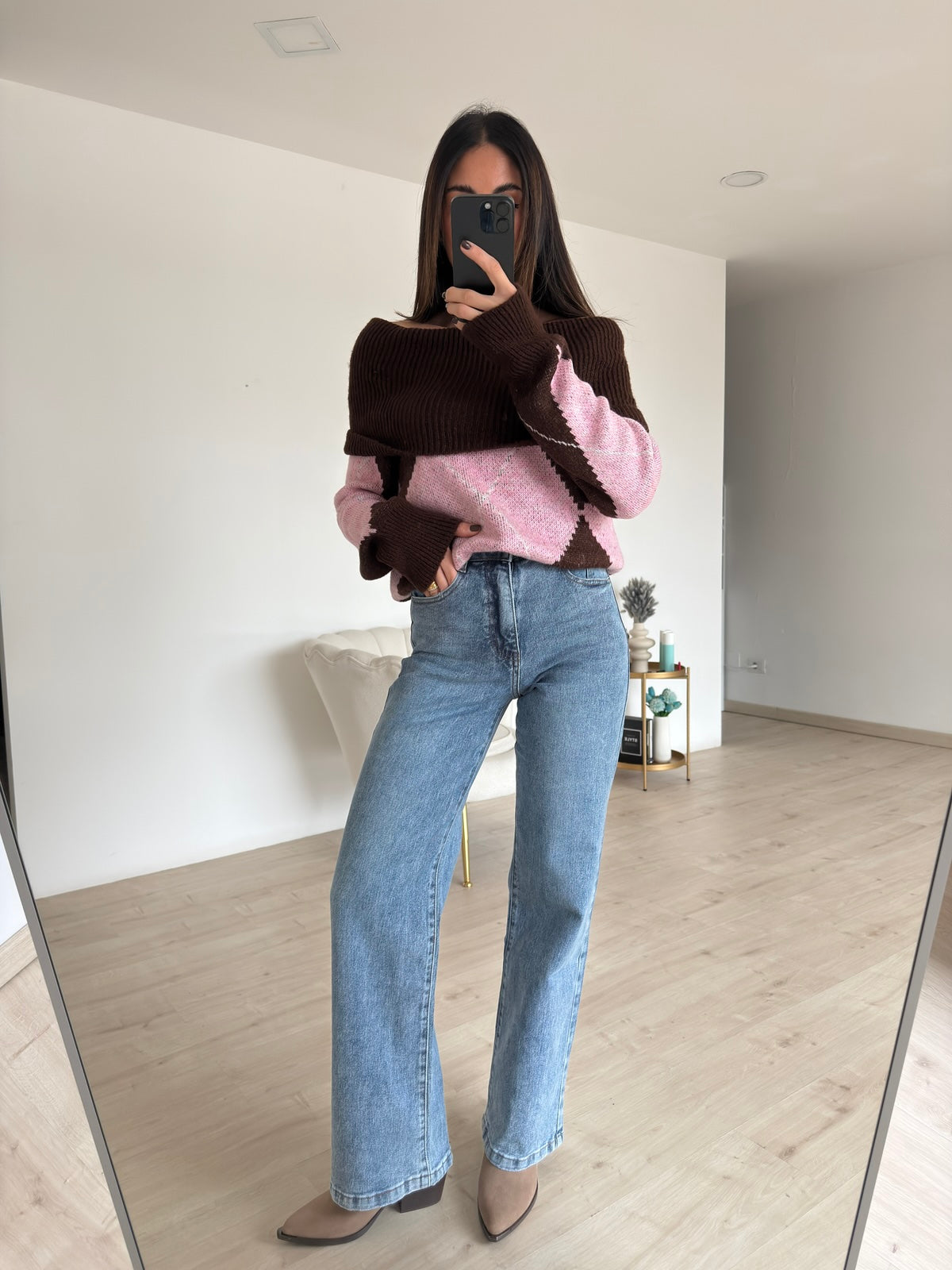 Y5235-JEANS GAMBA DRITTA DAVINA