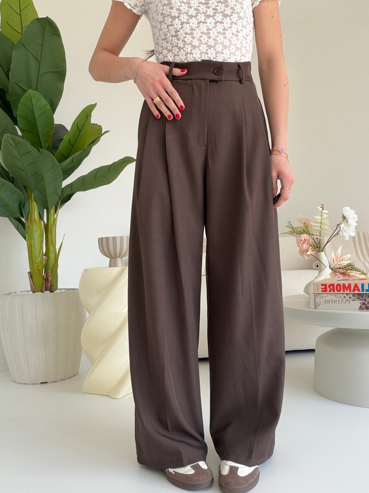 MAR6271-PANTALONE PALAZZO CHOCO