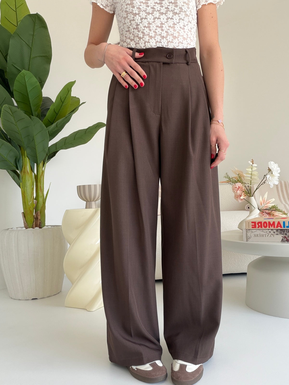 MAR6271-PANTALONE PALAZZO CHOCO