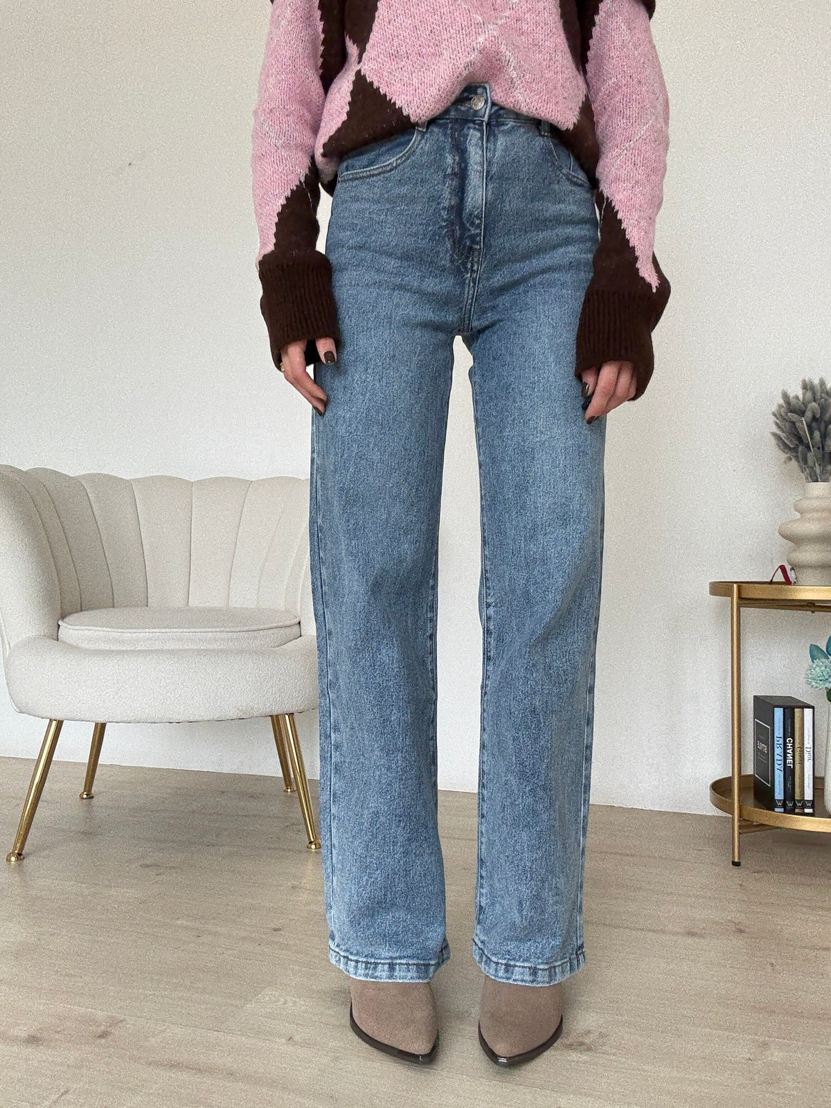 Y5235-JEANS GAMBA DRITTA DAVINA