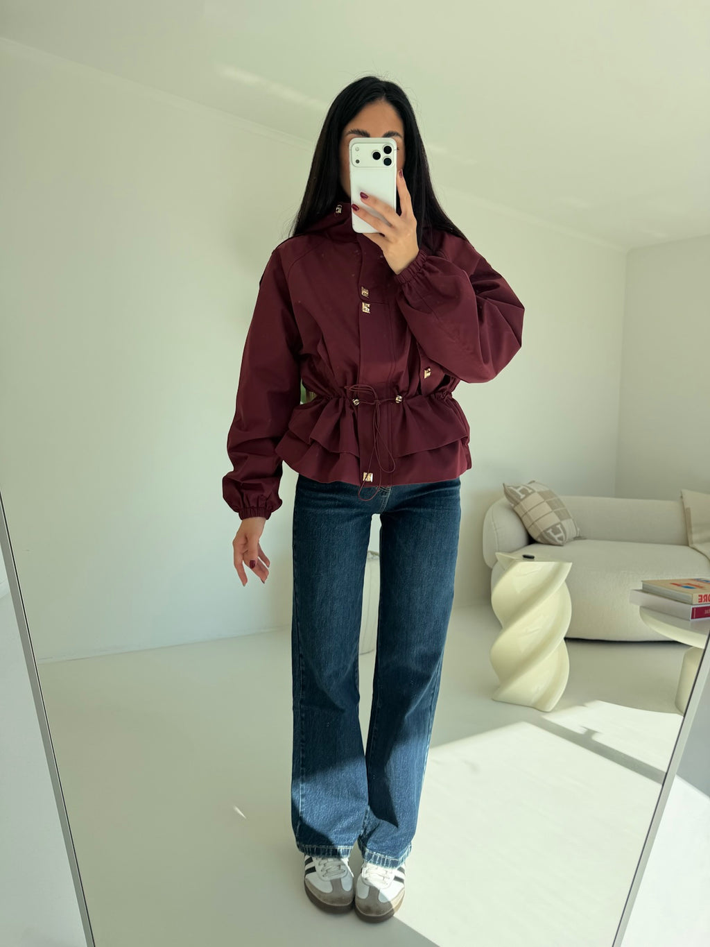 V76883-MINI PARKA WINE