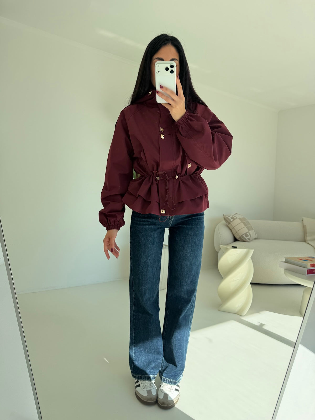 V76883-MINI PARKA WINE