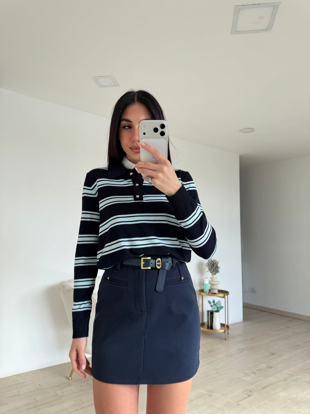 6565-MINI GONNA-SHORT CHRIS NAVY