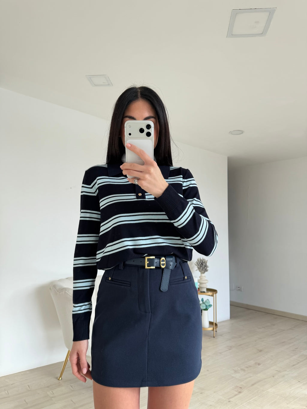 6565-MINI GONNA-SHORT CHRIS NAVY