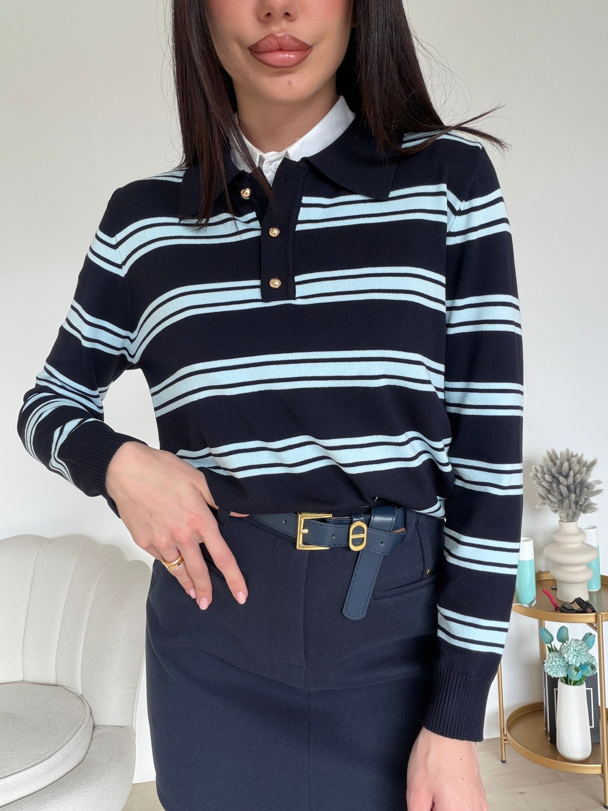 6565-MINI GONNA-SHORT CHRIS NAVY