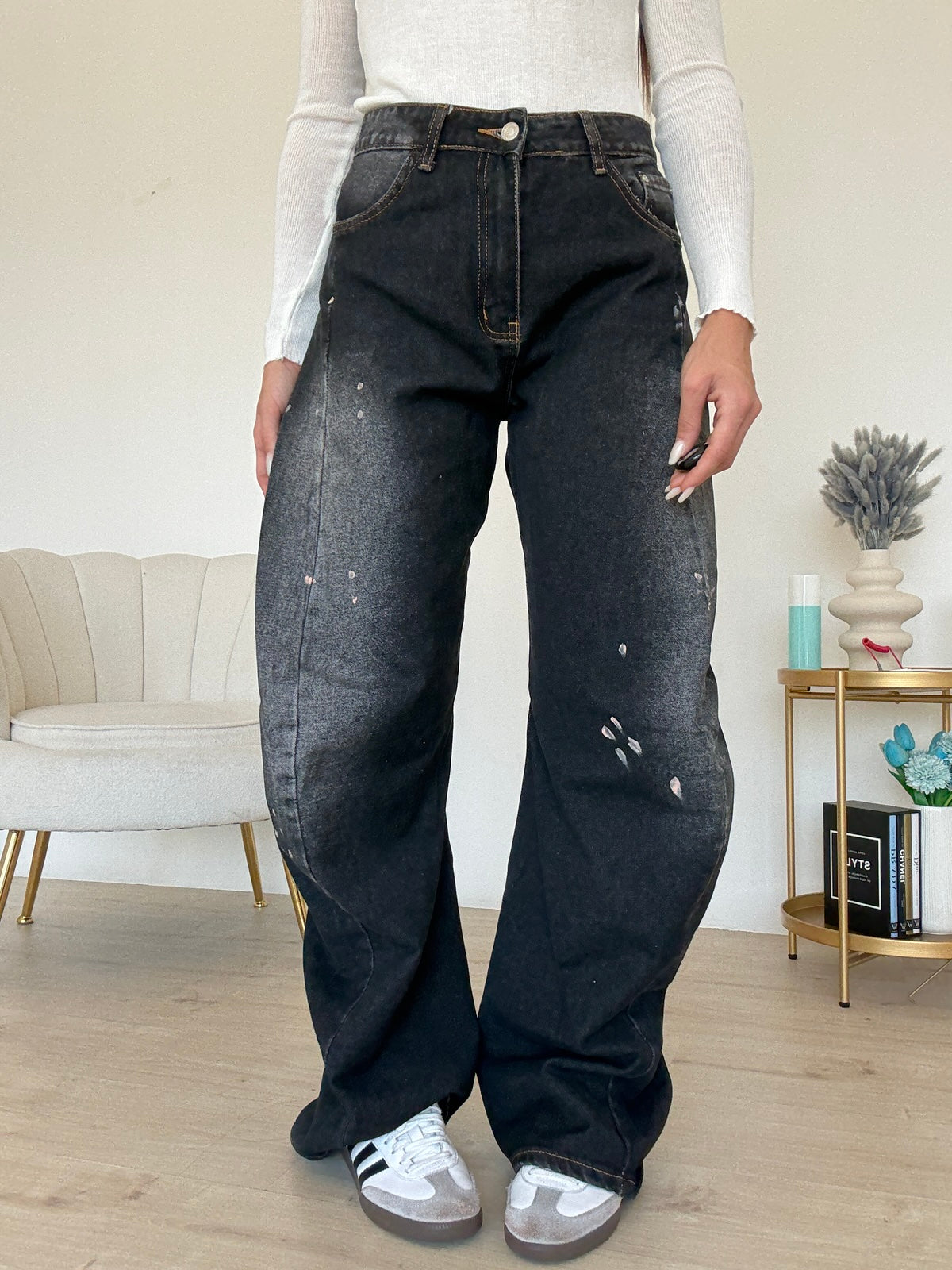 MI25166-1-JEANS SLOUCHY PRINT
