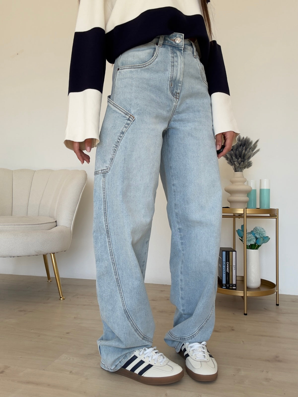 8760-JEANS SLOUCHY SABRI DENIM CHIARO