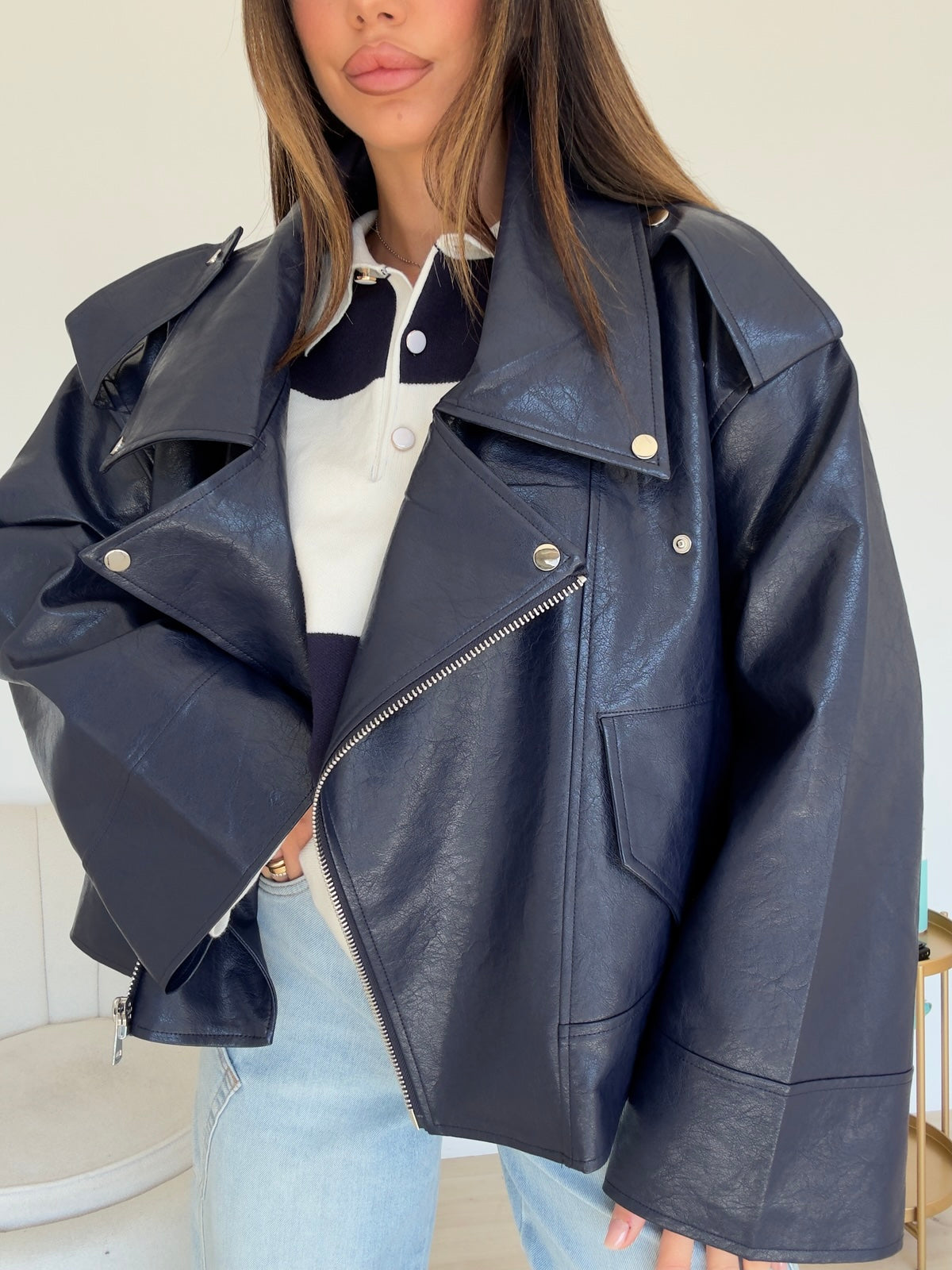 PU8020-1-BIKER ECOPELLE NAVY