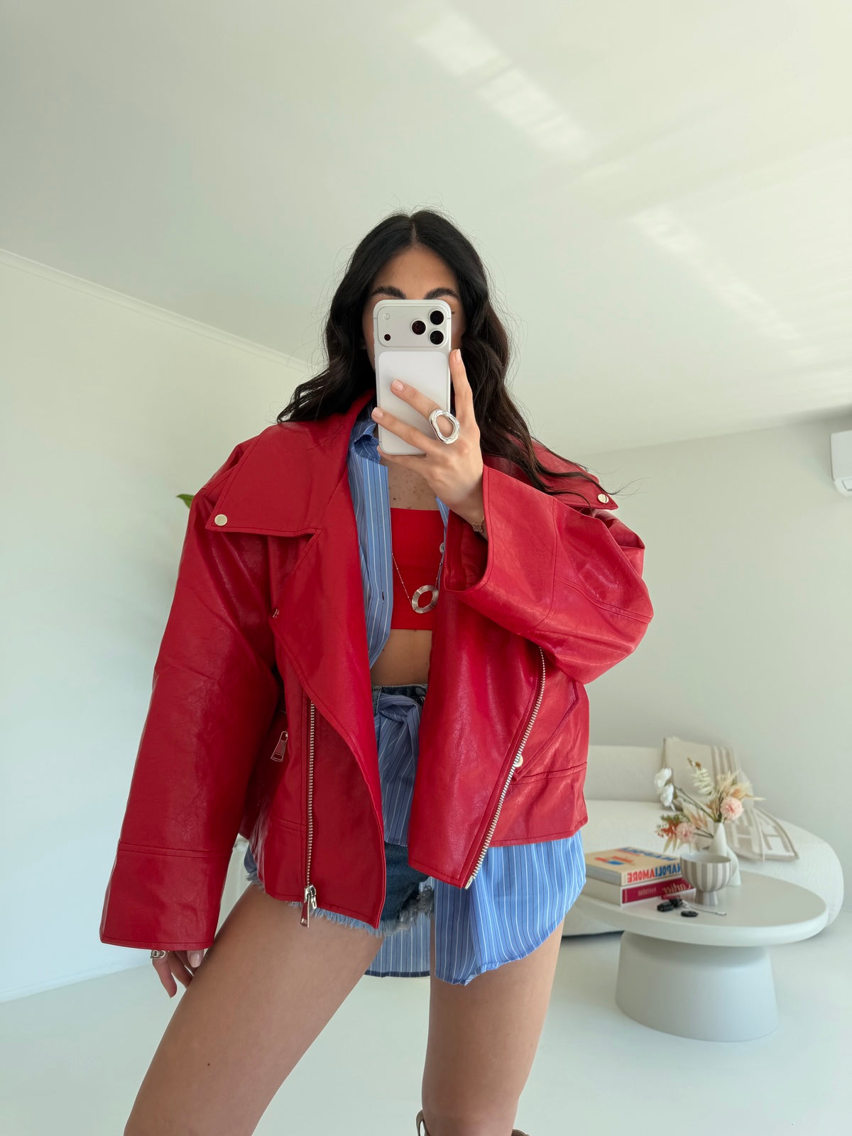 PU8020-1-BIKER ECOPELLE CHERRY