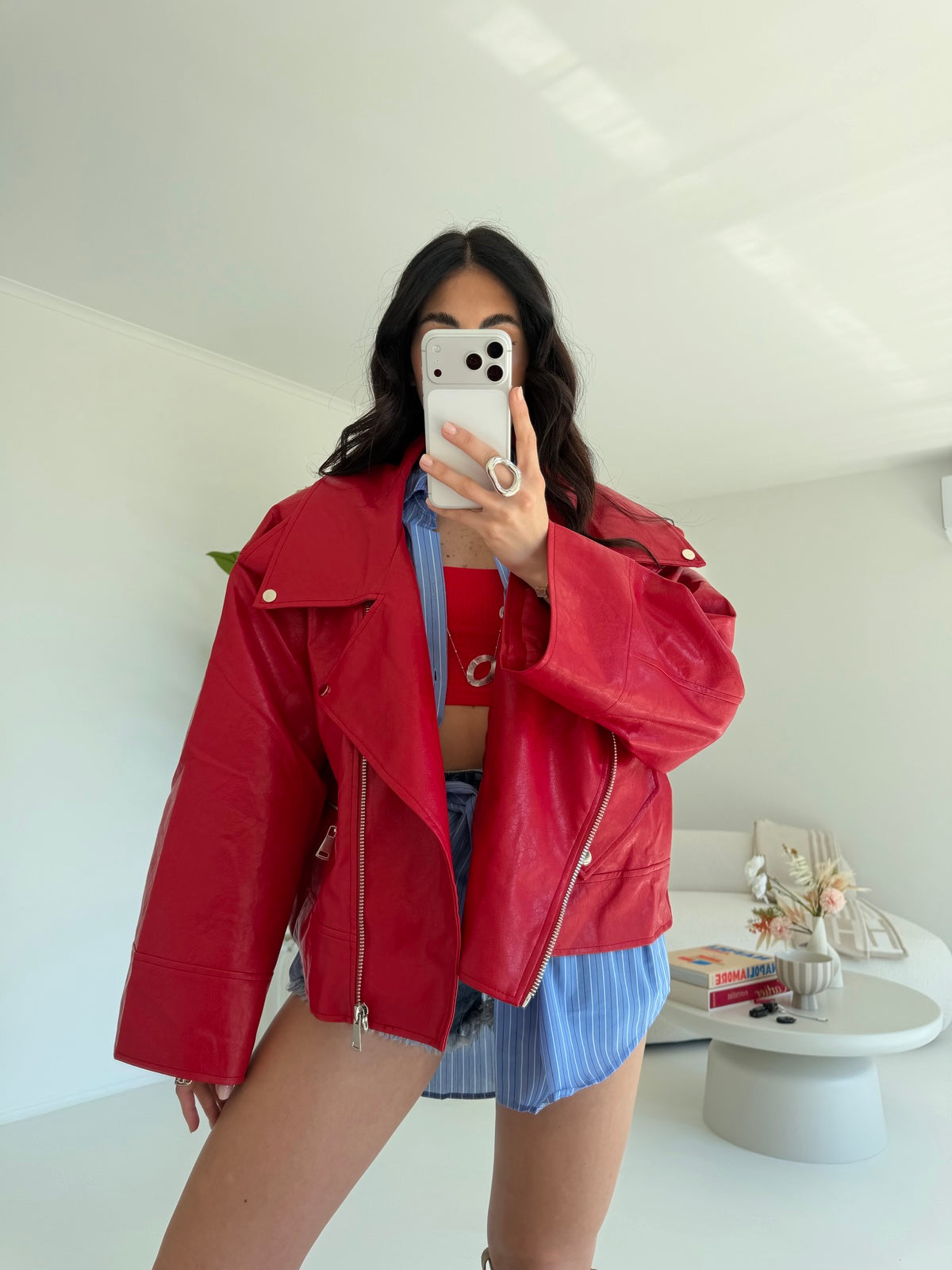PU8020-1-BIKER ECOPELLE CHERRY