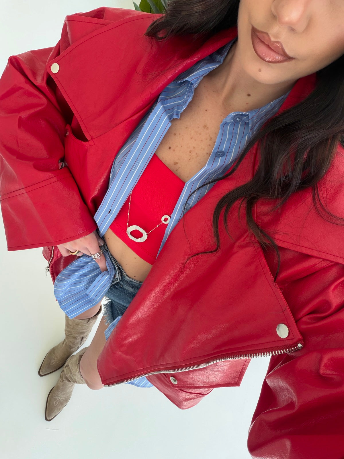 PU8020-1-BIKER ECOPELLE CHERRY