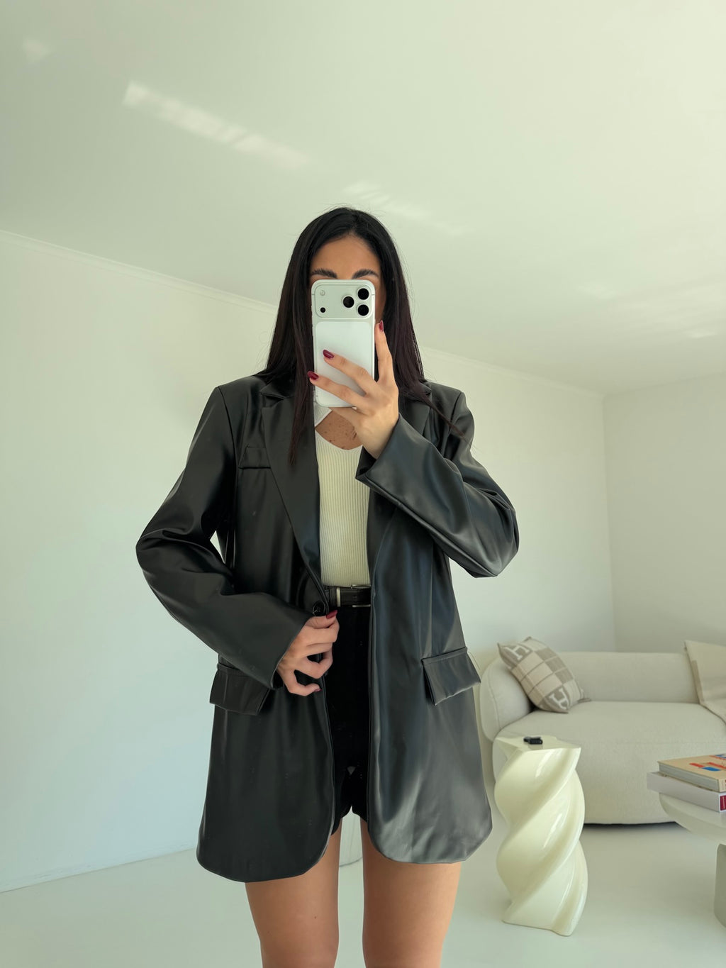 BLAZER LEATHER NERO