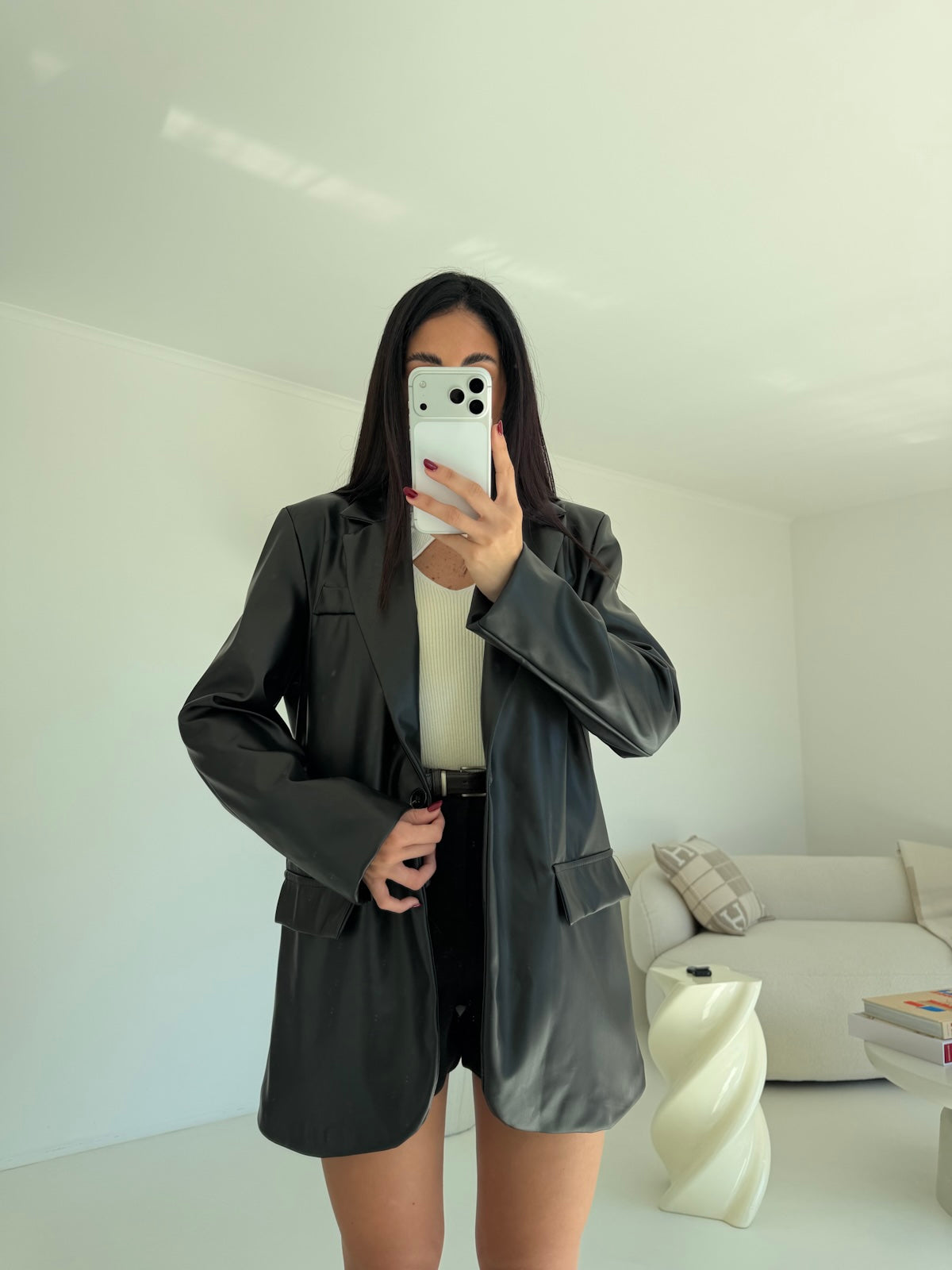 BLAZER LEATHER NERO