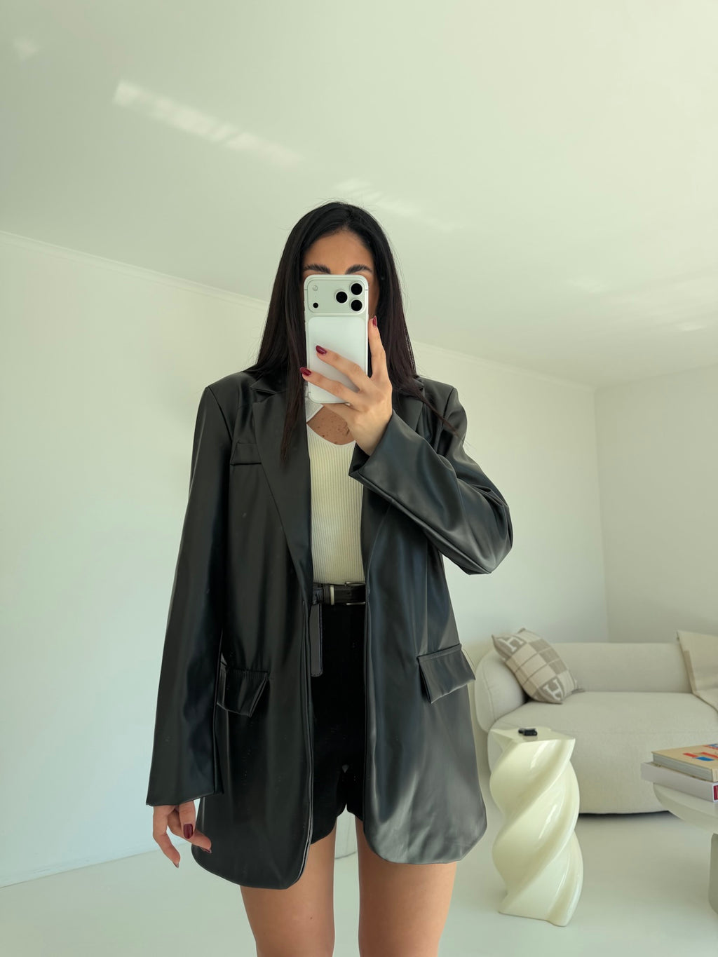 BLAZER LEATHER NERO