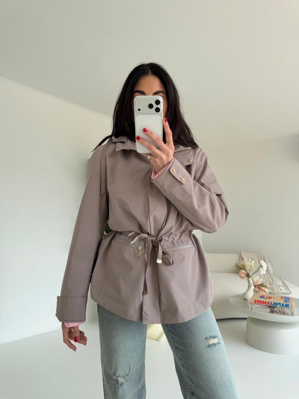 AD89-6-MINI PARKA SIMBA TAUPE
