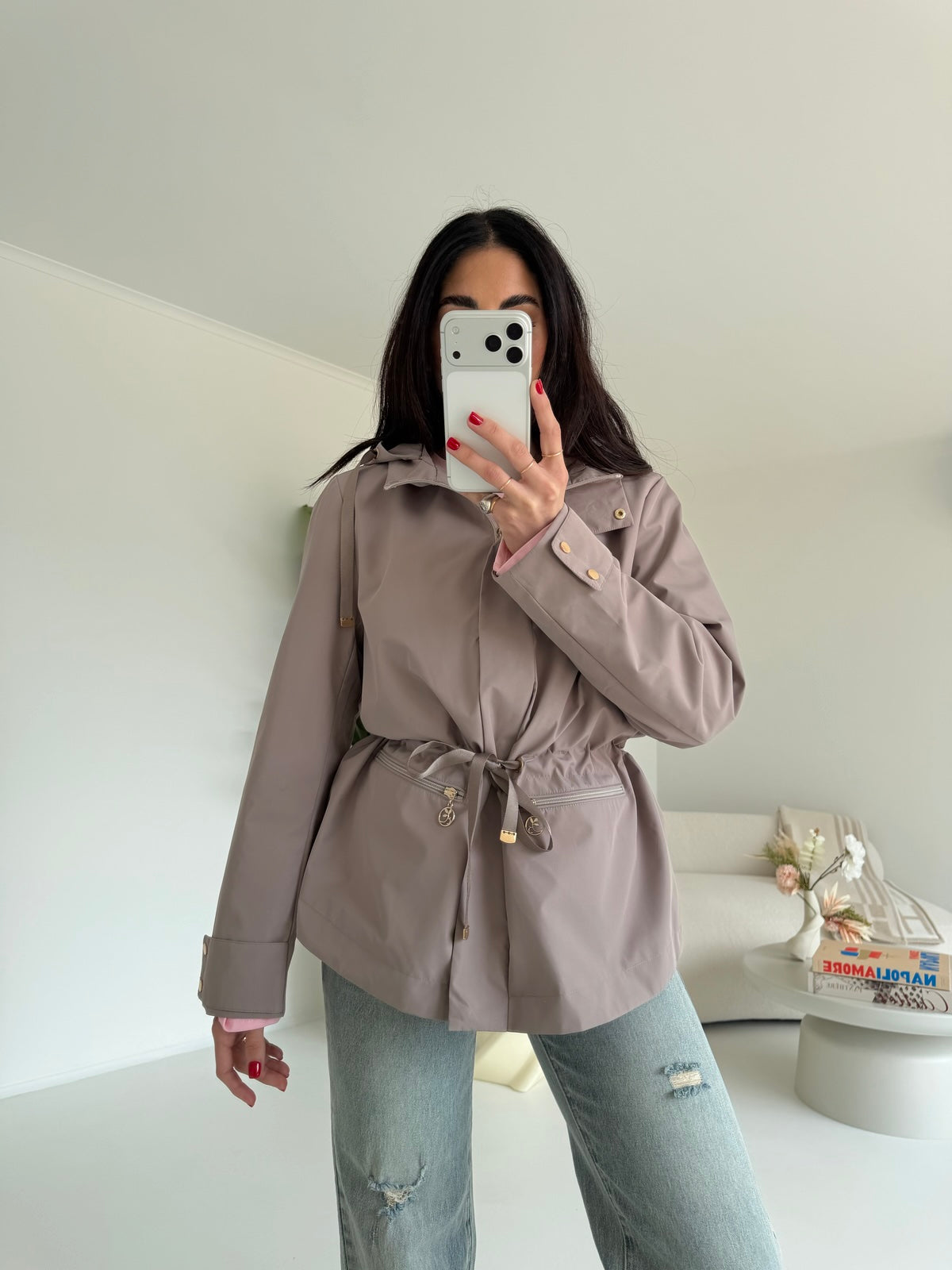 AD89-6-MINI PARKA SIMBA TAUPE