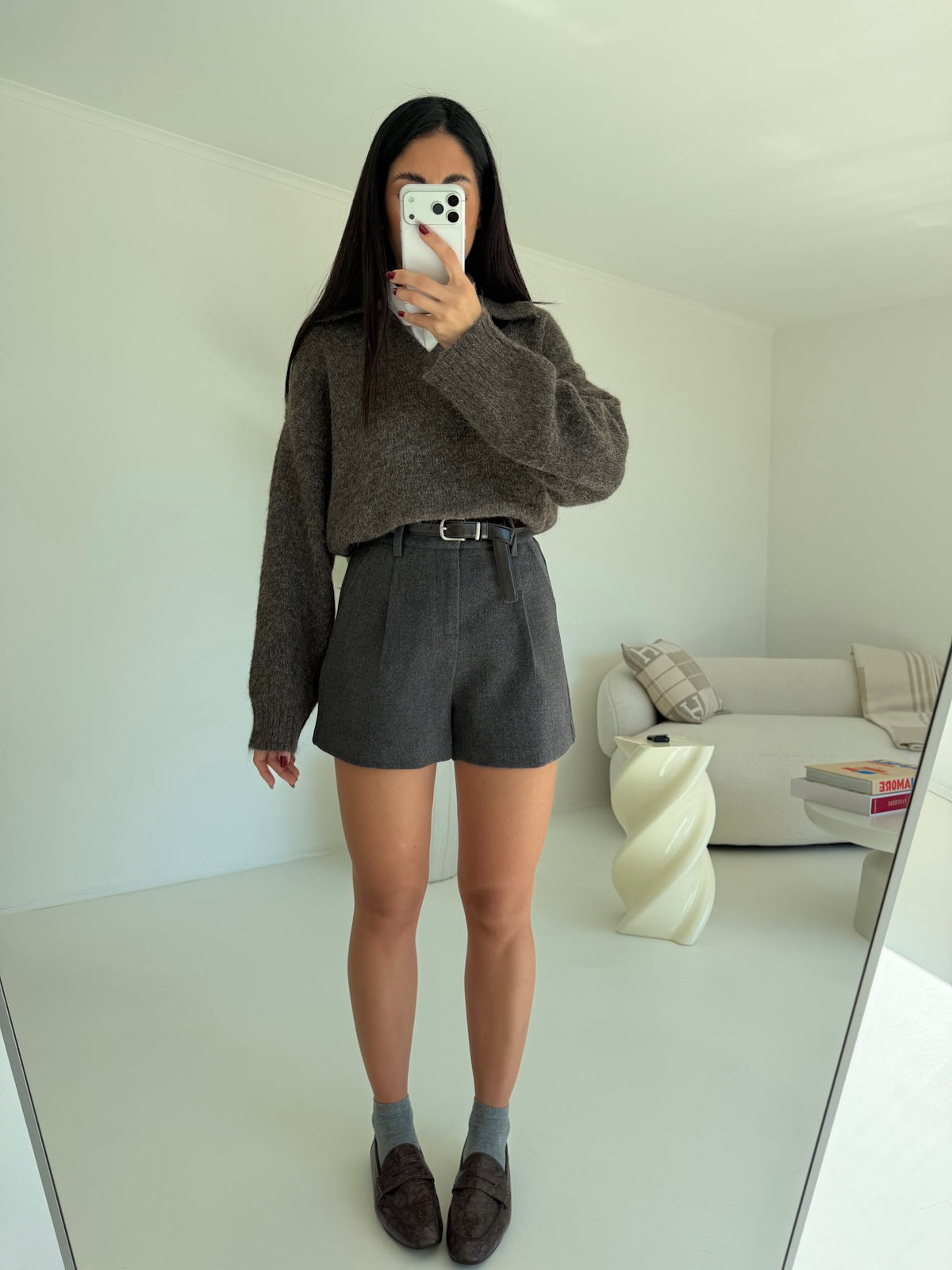 259878-SHORT IN PANNO GREY