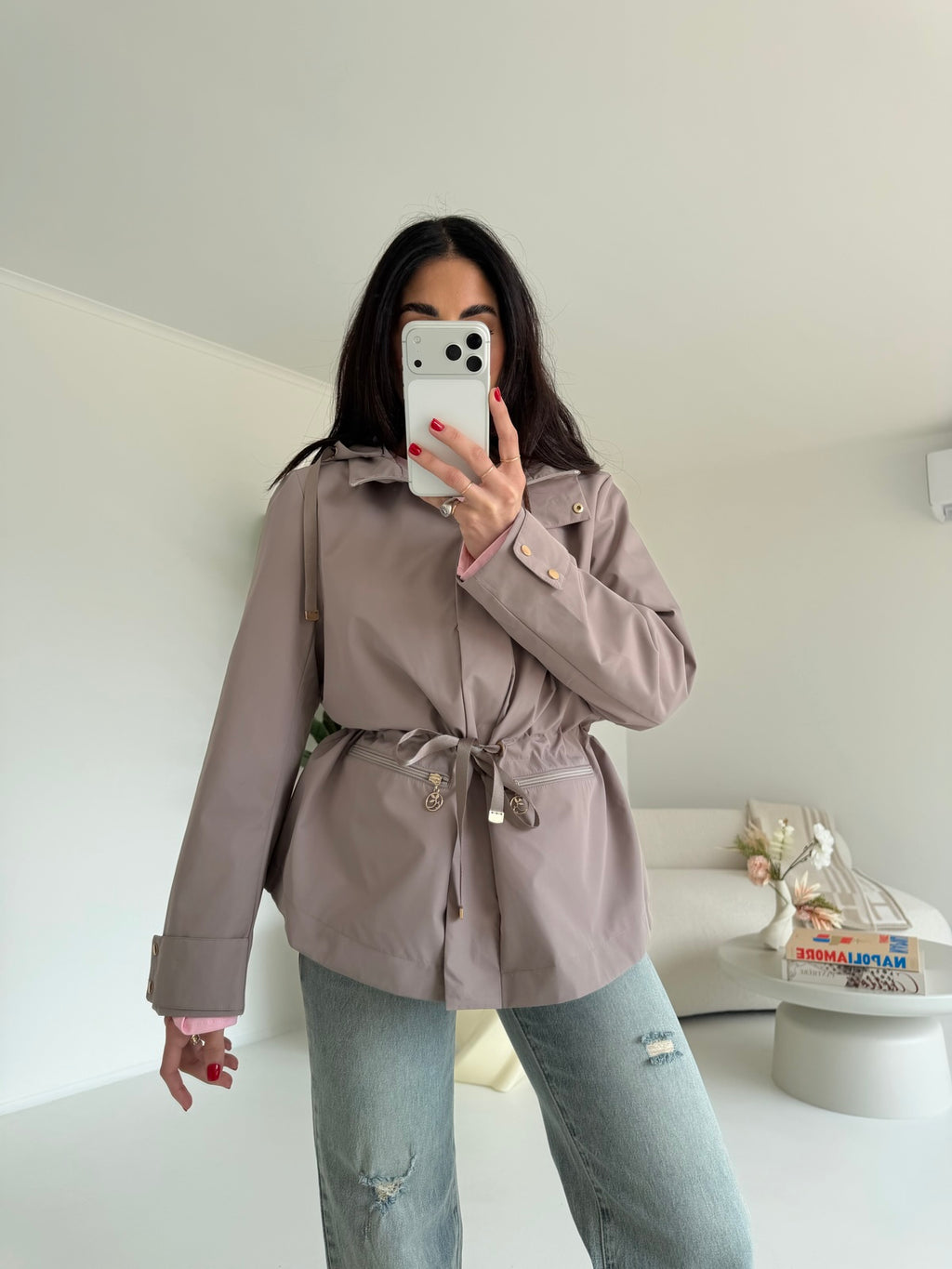 AD89-6-MINI PARKA SIMBA TAUPE