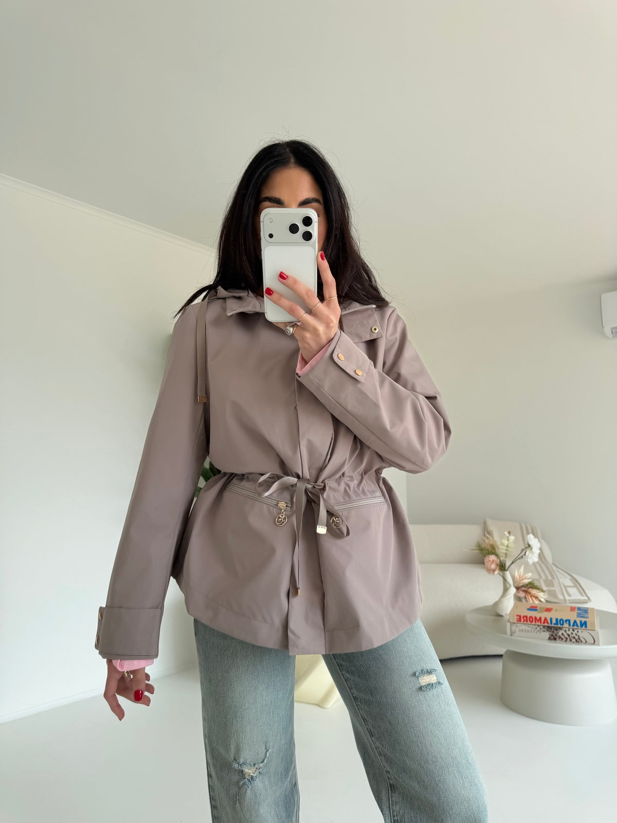 AD89-6-MINI PARKA SIMBA TAUPE