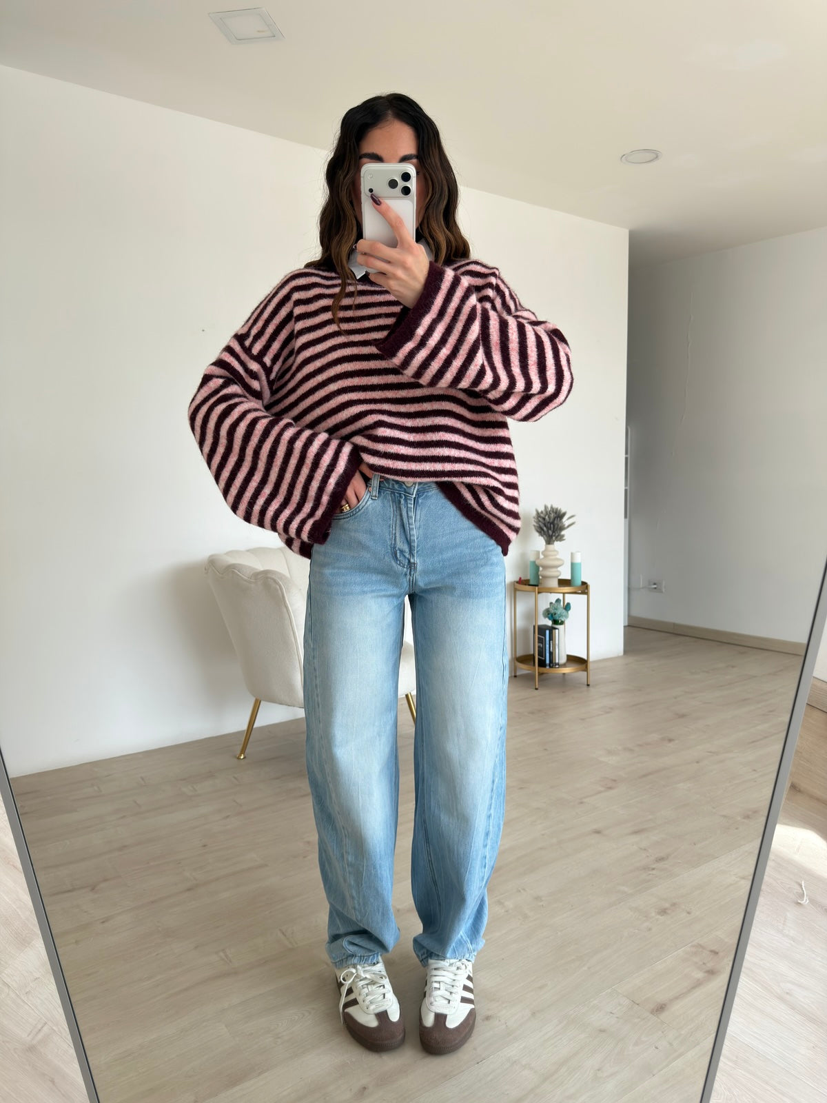 MS2084-JEANS SLOUCHY TOWER