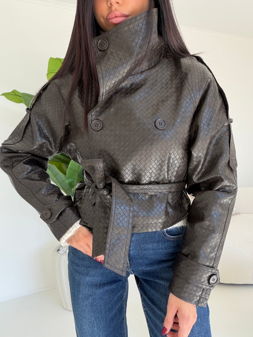 DD122-TRENCH ECO PELLE CHOCO