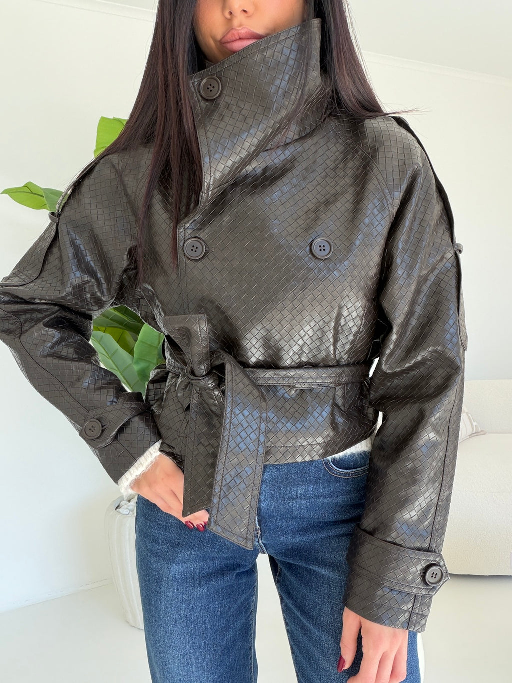 DD122-TRENCH ECO PELLE CHOCO