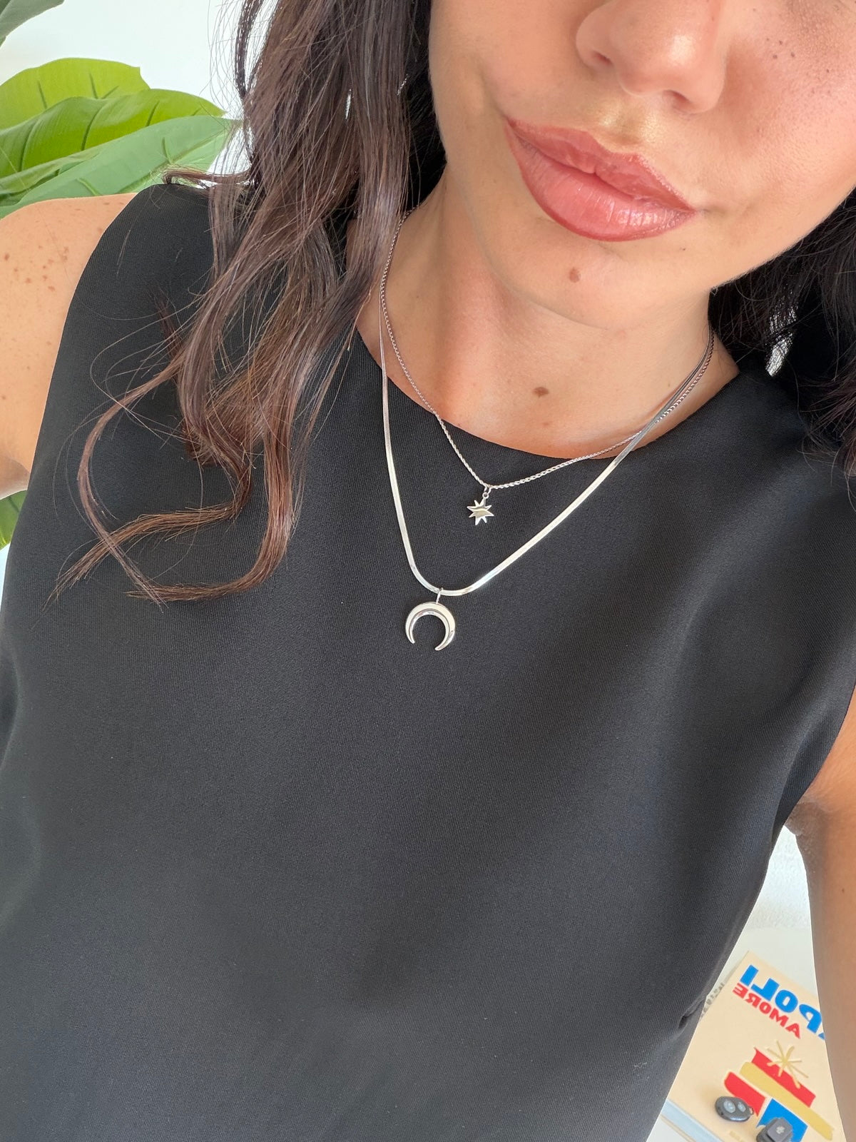 COLLANA LUNA E STELLA SILVER