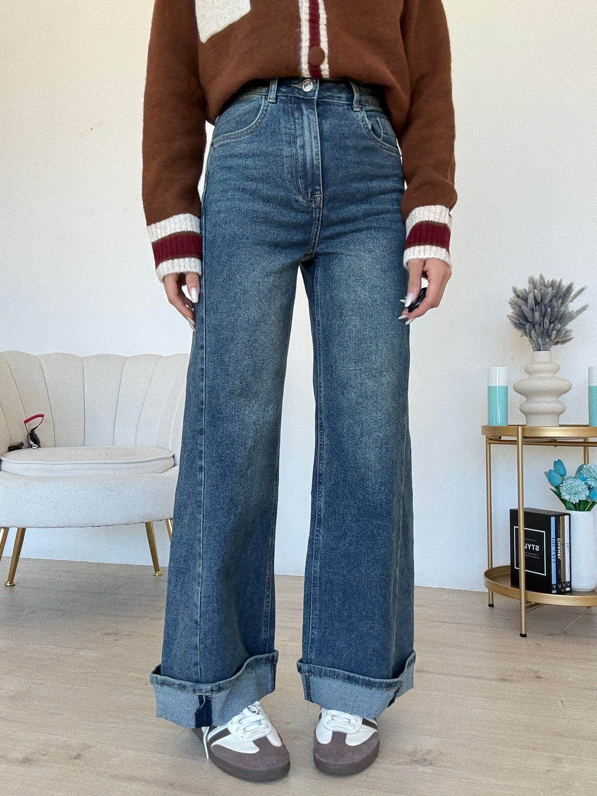 8926-JEANS MINI PIEGONE DENIM