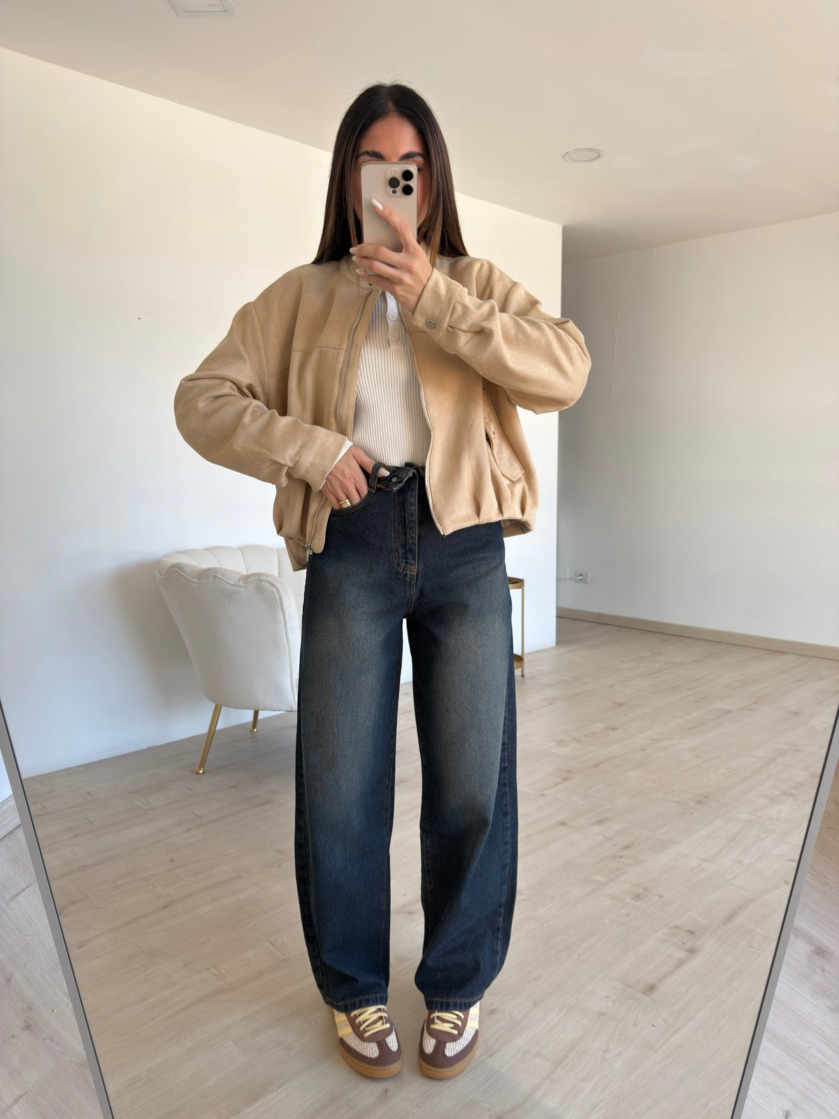 ST2514-BOMBER SUEDE NICOLE BURRO