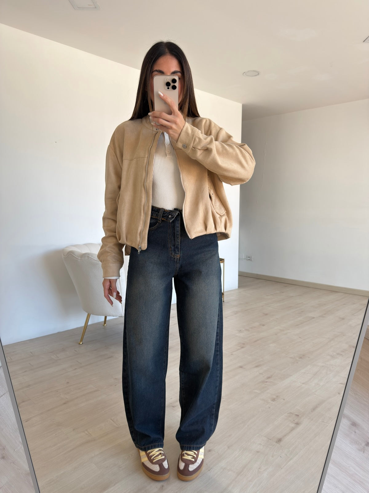 ST2514-BOMBER SUEDE NICOLE BURRO