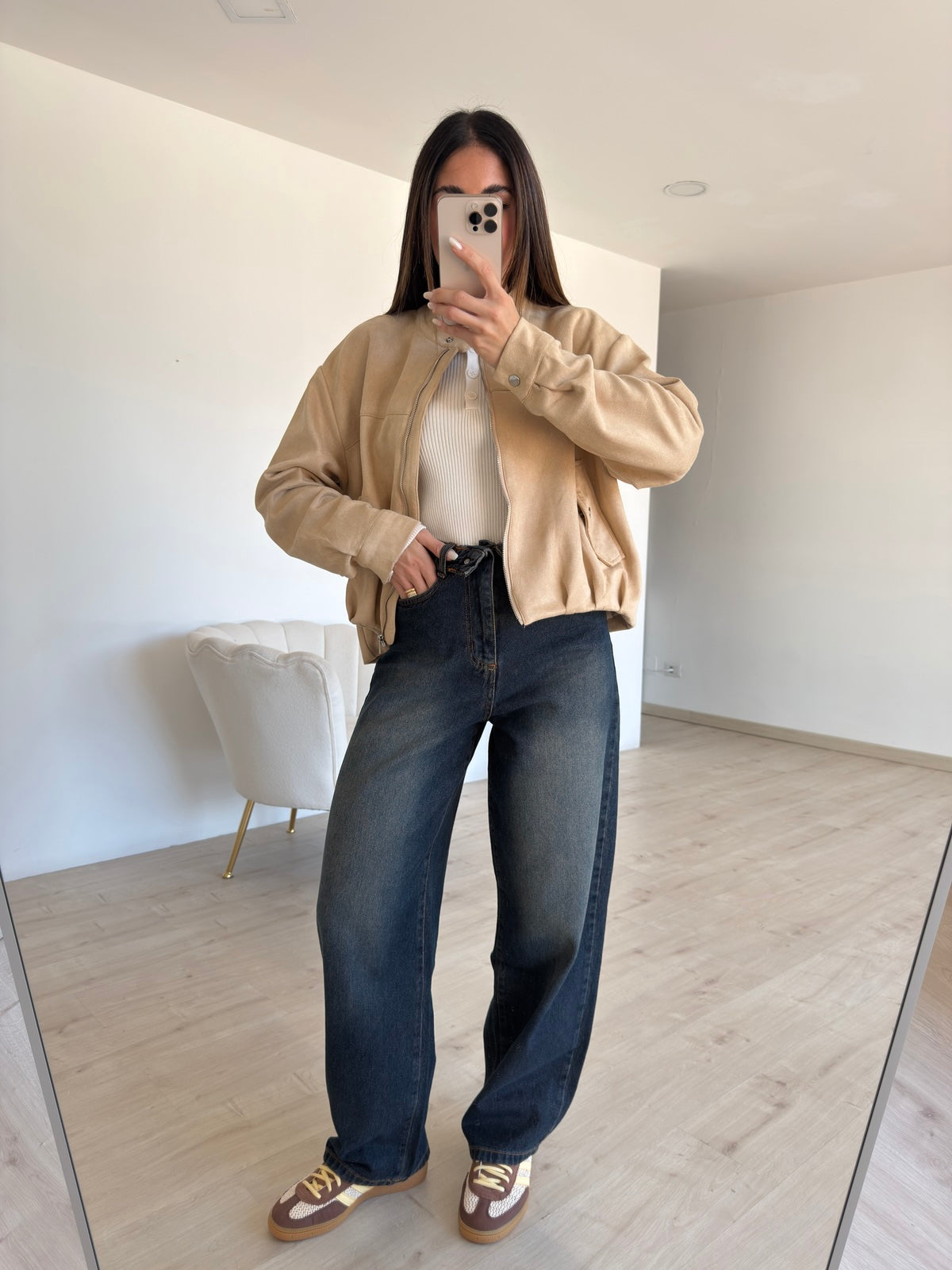 ST2514-BOMBER SUEDE NICOLE BURRO