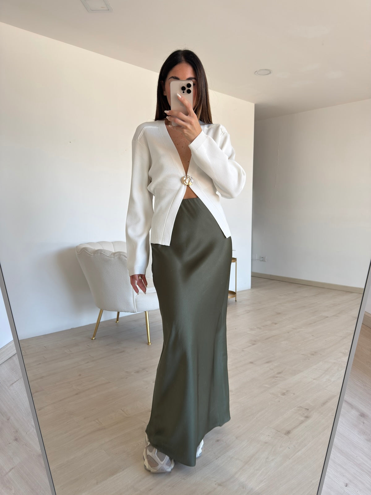 23960JJ-GONNA SATIN MILITARE
