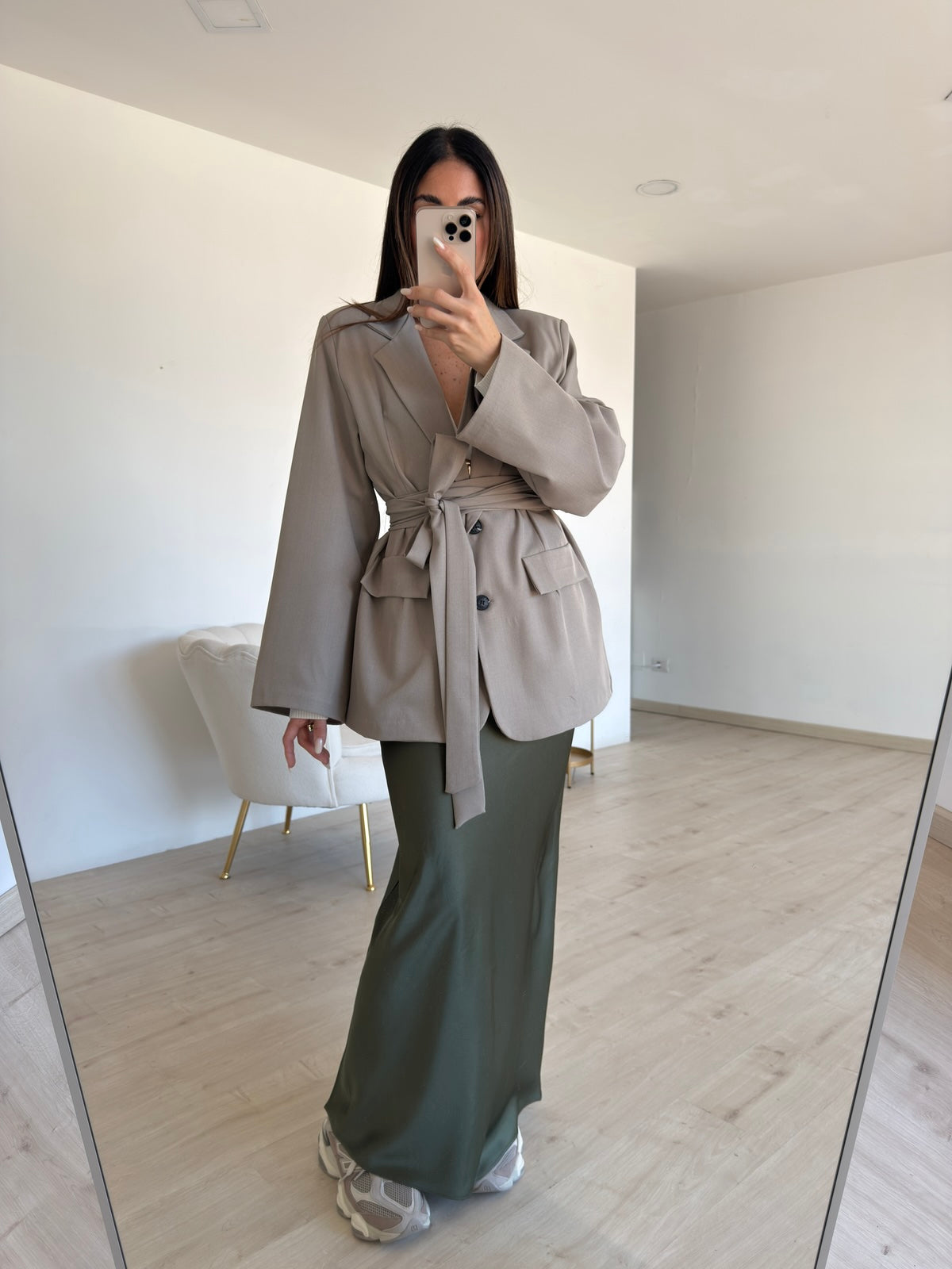 23960JJ-GONNA SATIN MILITARE