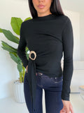 HW69561- MAGLIA GOLDA NERA