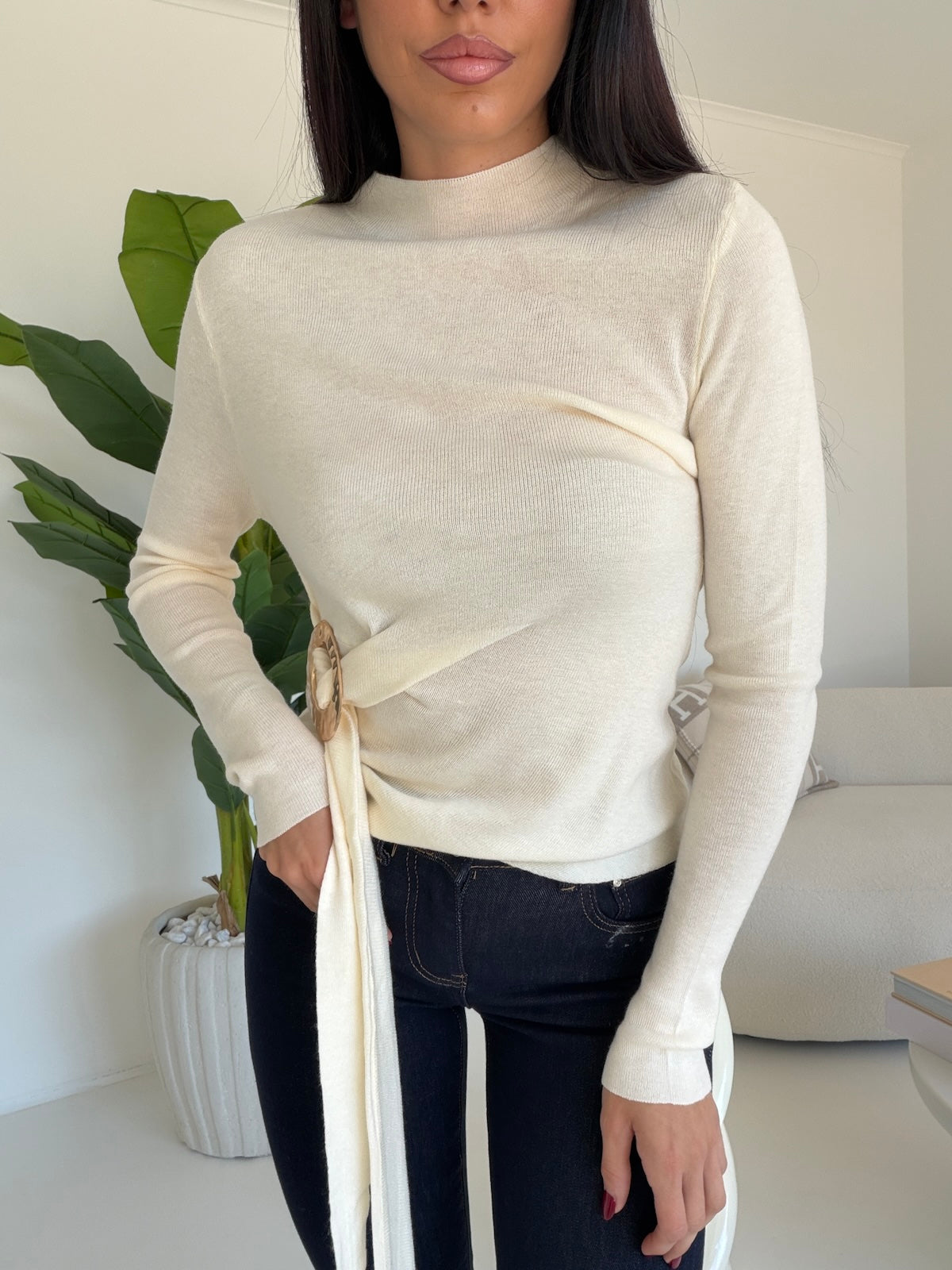 HW69561- MAGLIA GOLDA MILK