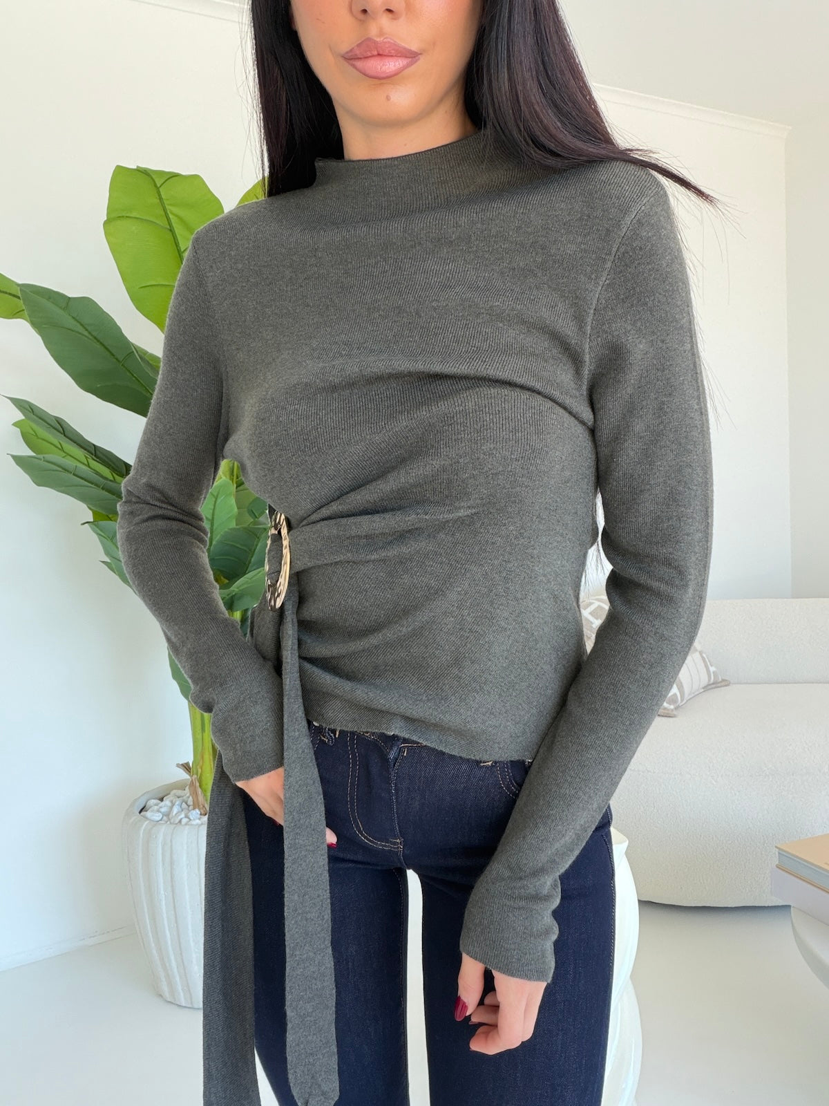HW69561- MAGLIA GOLDA GREY
