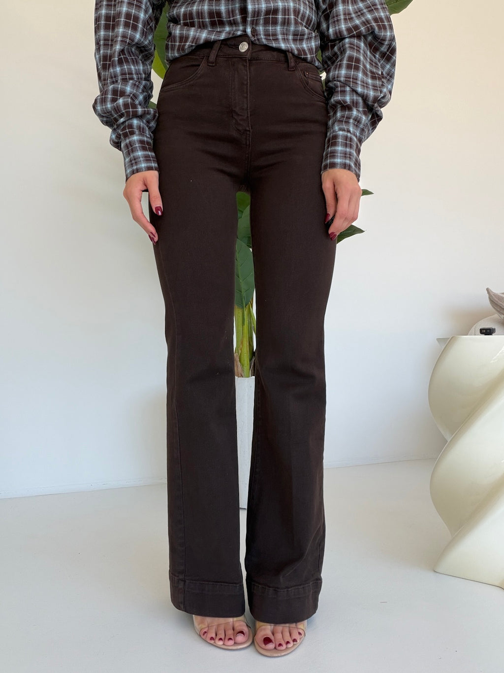 KM3560-28-JEANS A ZAMPA CHOCO