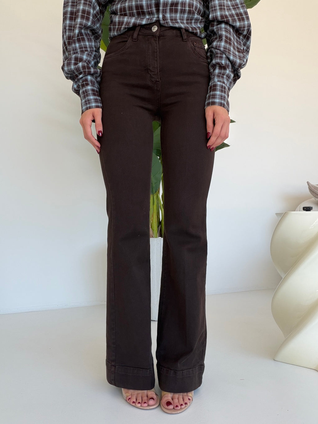 KM3560-28-JEANS A ZAMPA CHOCO