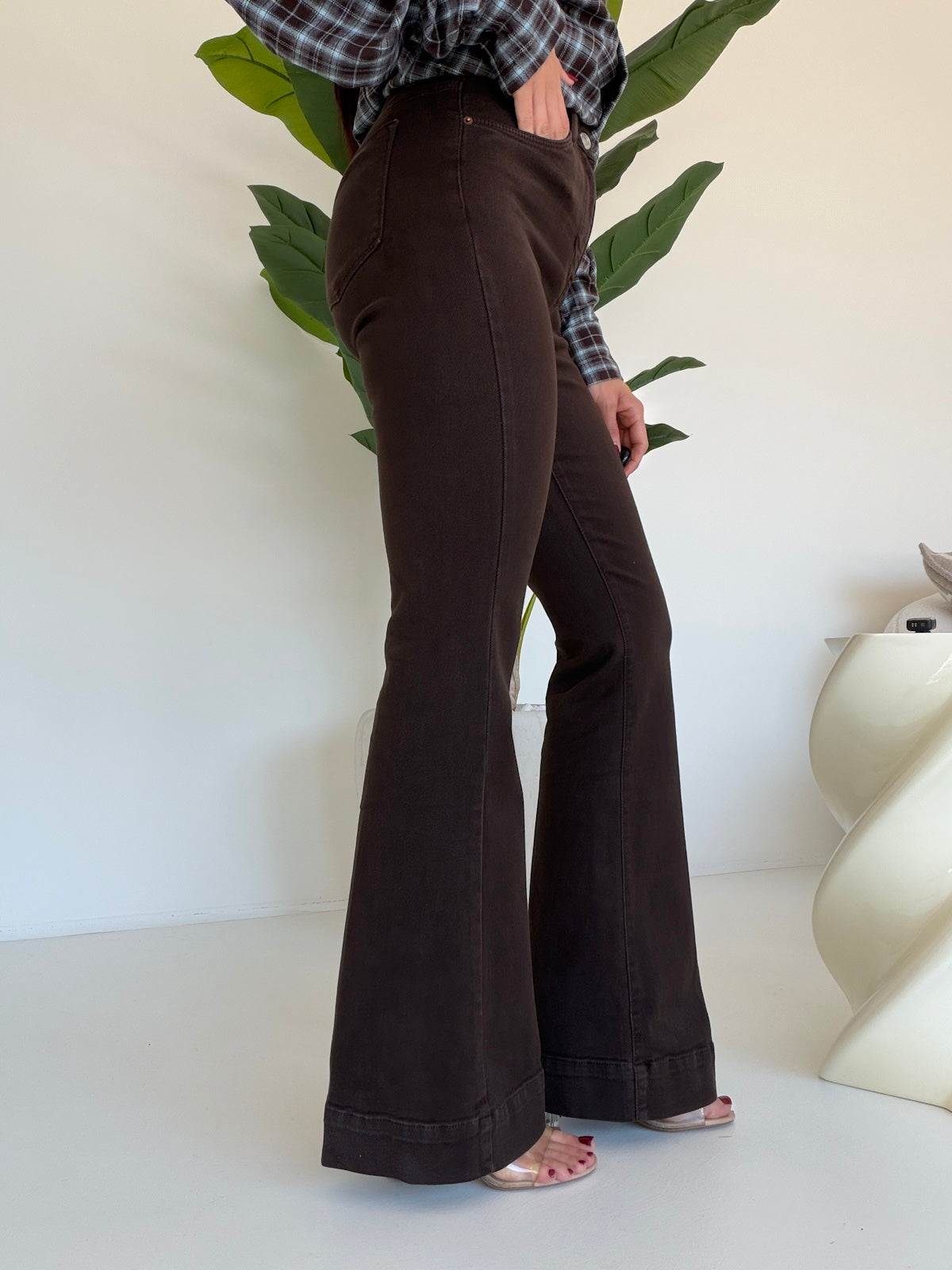 KM3560-28-JEANS A ZAMPA CHOCO