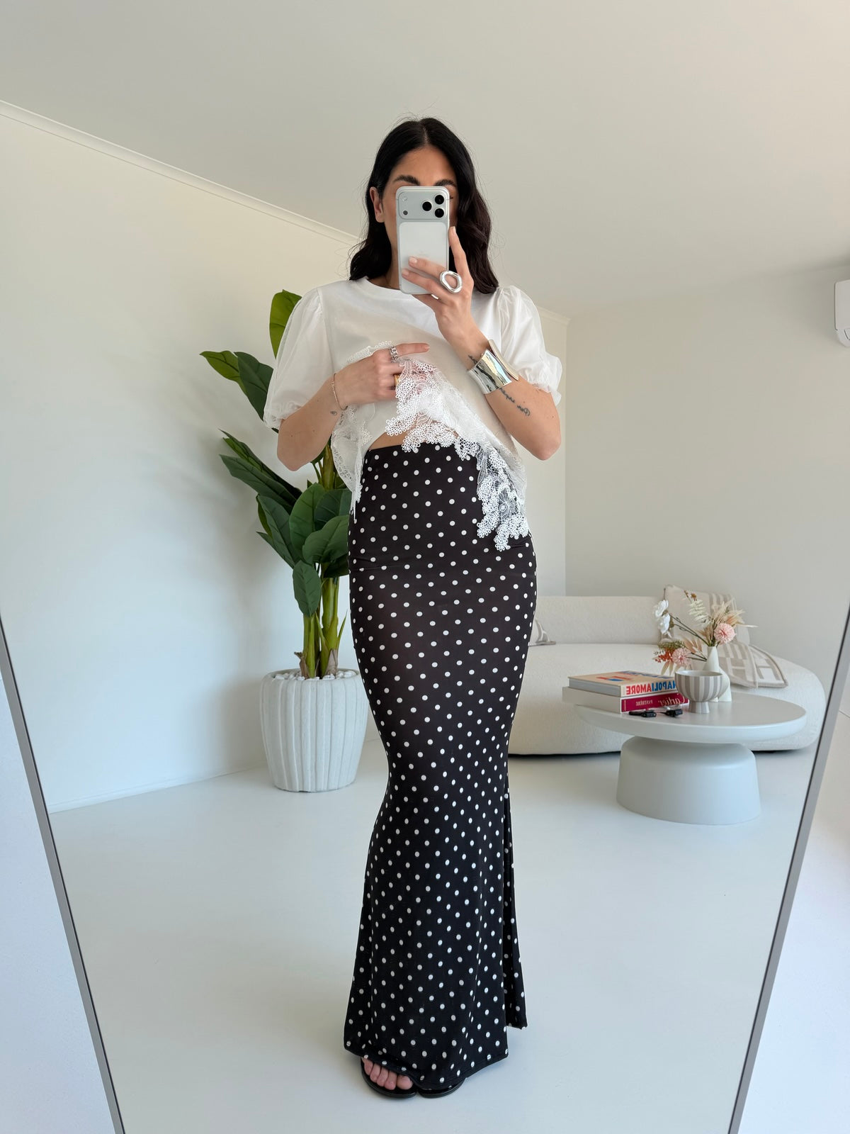 5038-GONNA LONGUETTE POIS