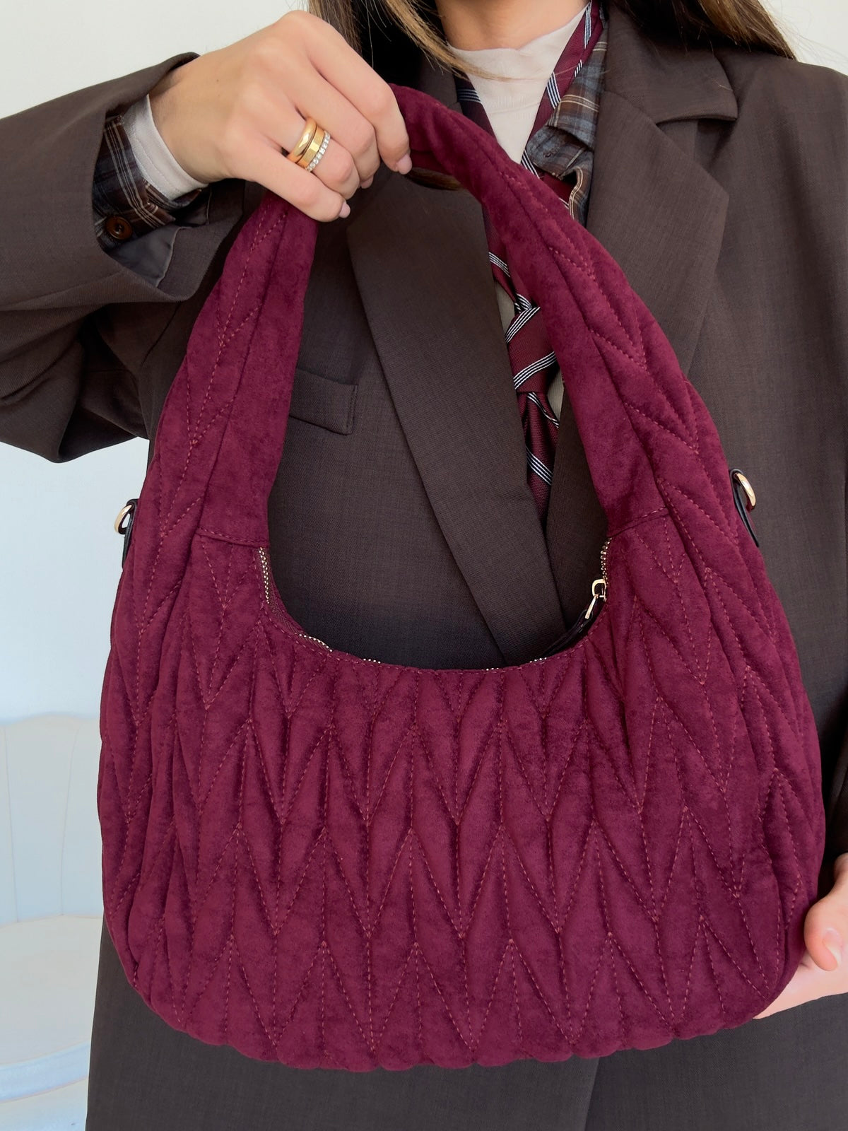 ERIKA-BORSA IN ECO CAMOSCIO BORDEAUX