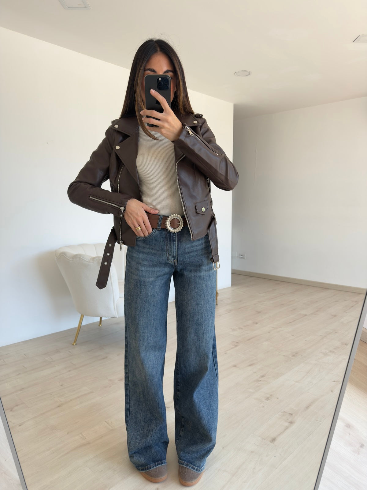 DA-0571-R-BIKER CROP CHOCO