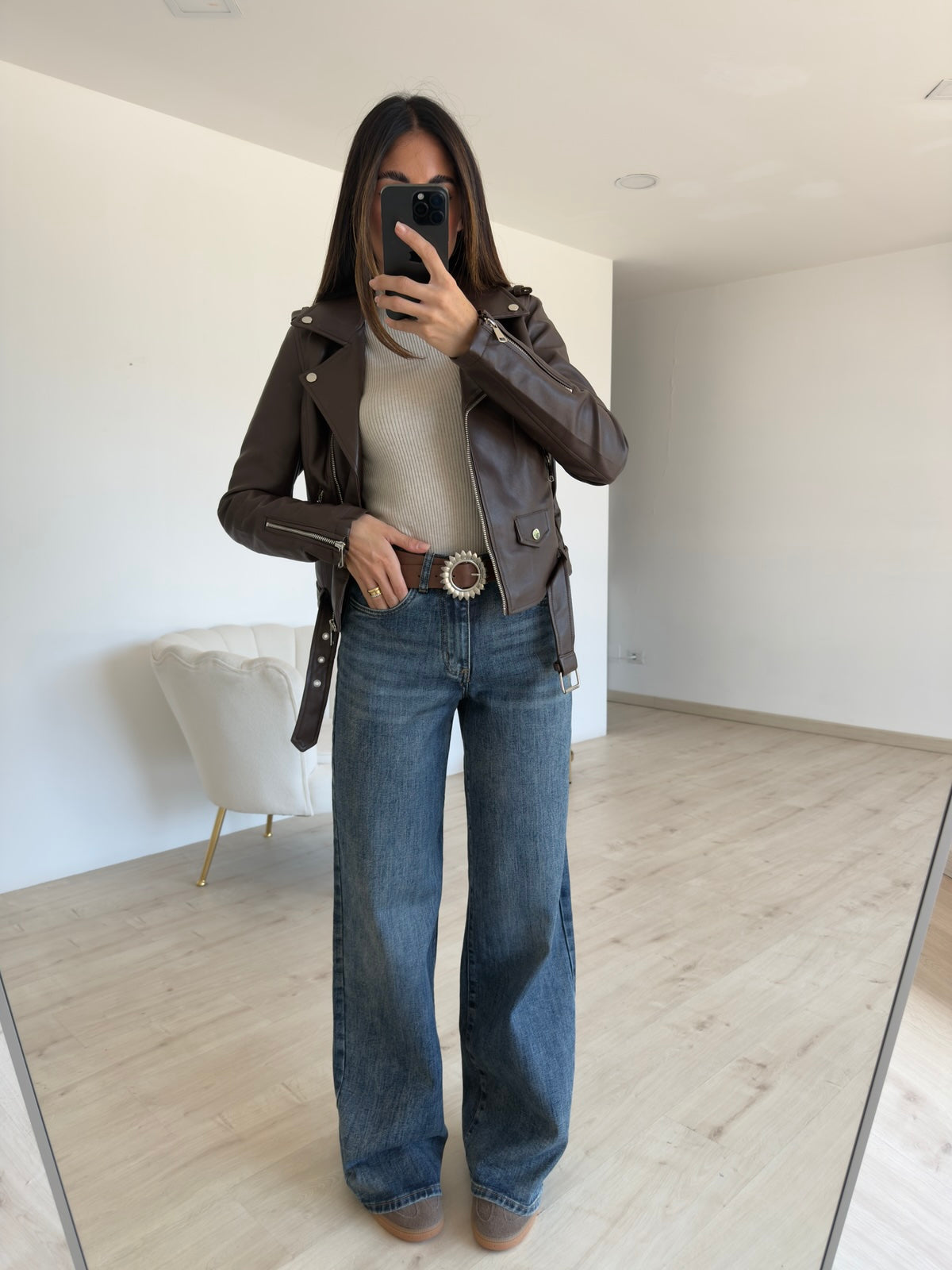 DA-0571-R-BIKER CROP CHOCO