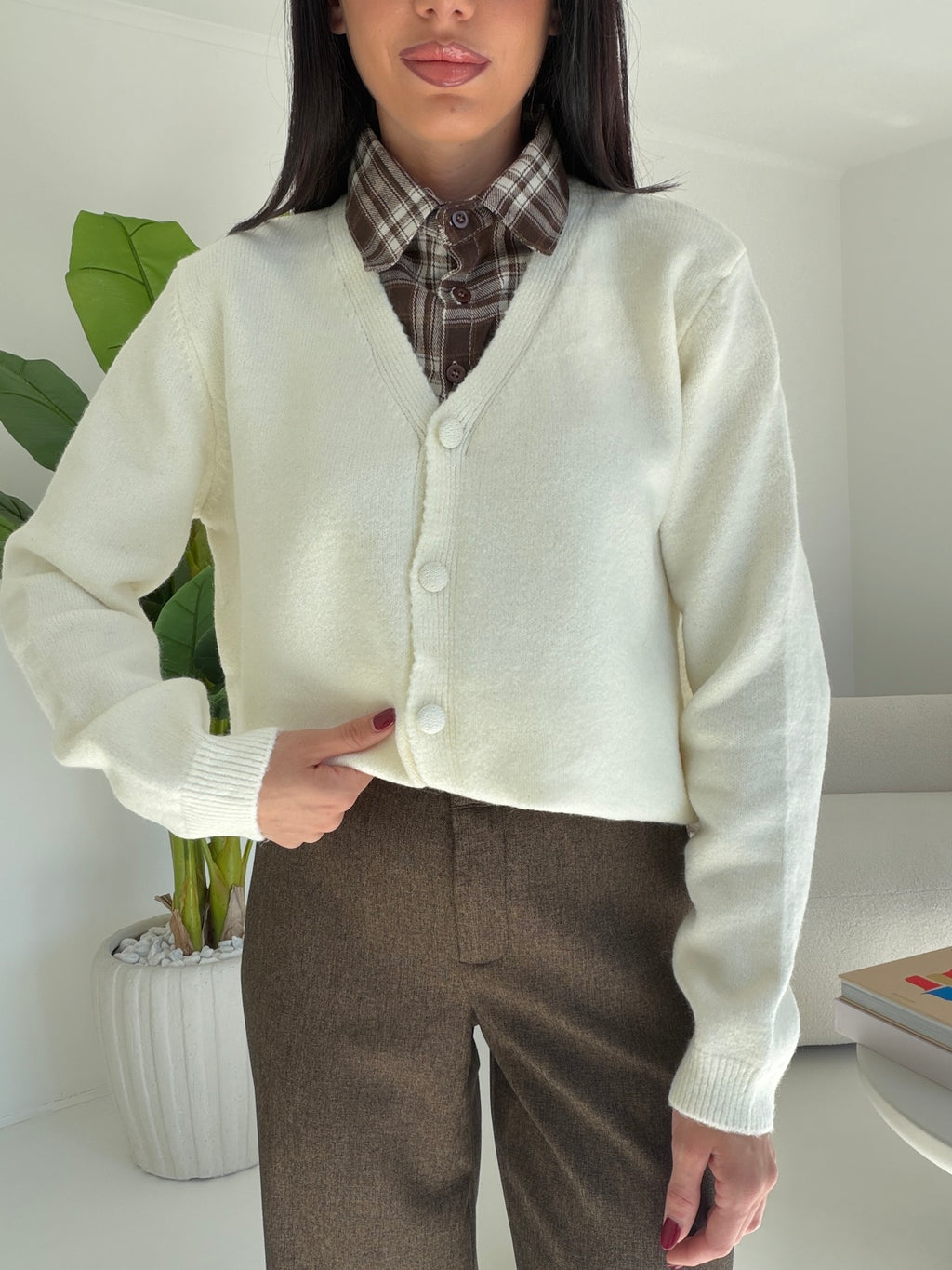 Y06090-CARDIGAN MELDY MILK