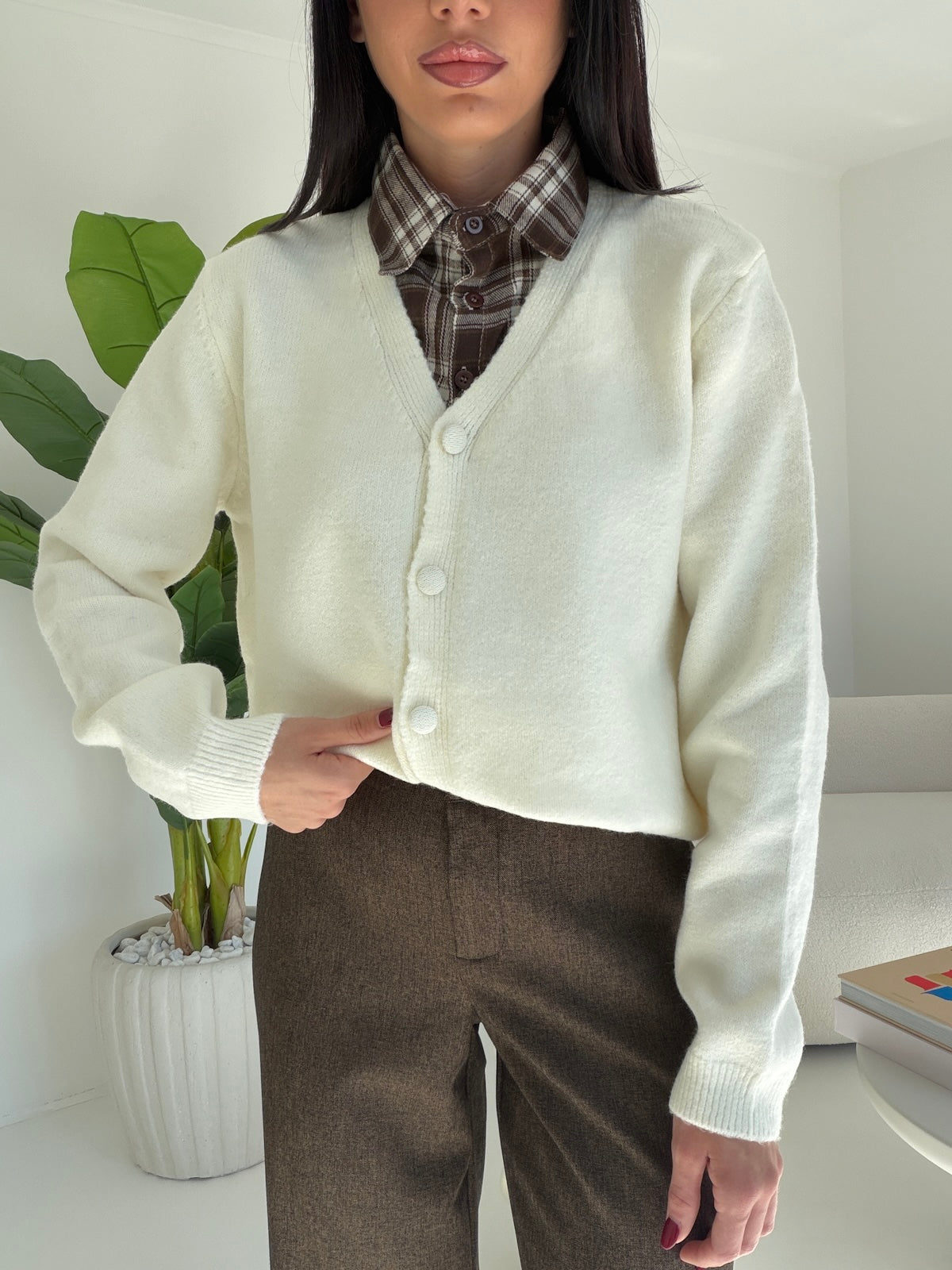 Y06090-CARDIGAN MELDY MILK