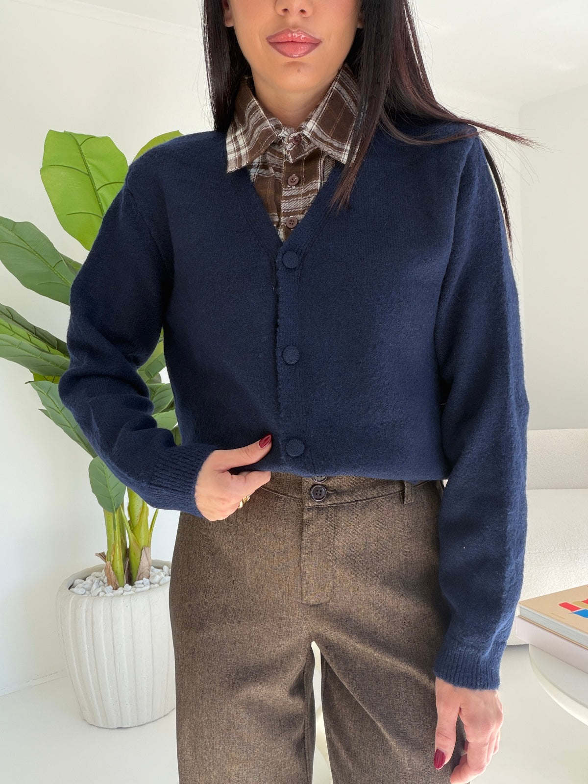 Y06090-CARDIGAN MELODY NAVY