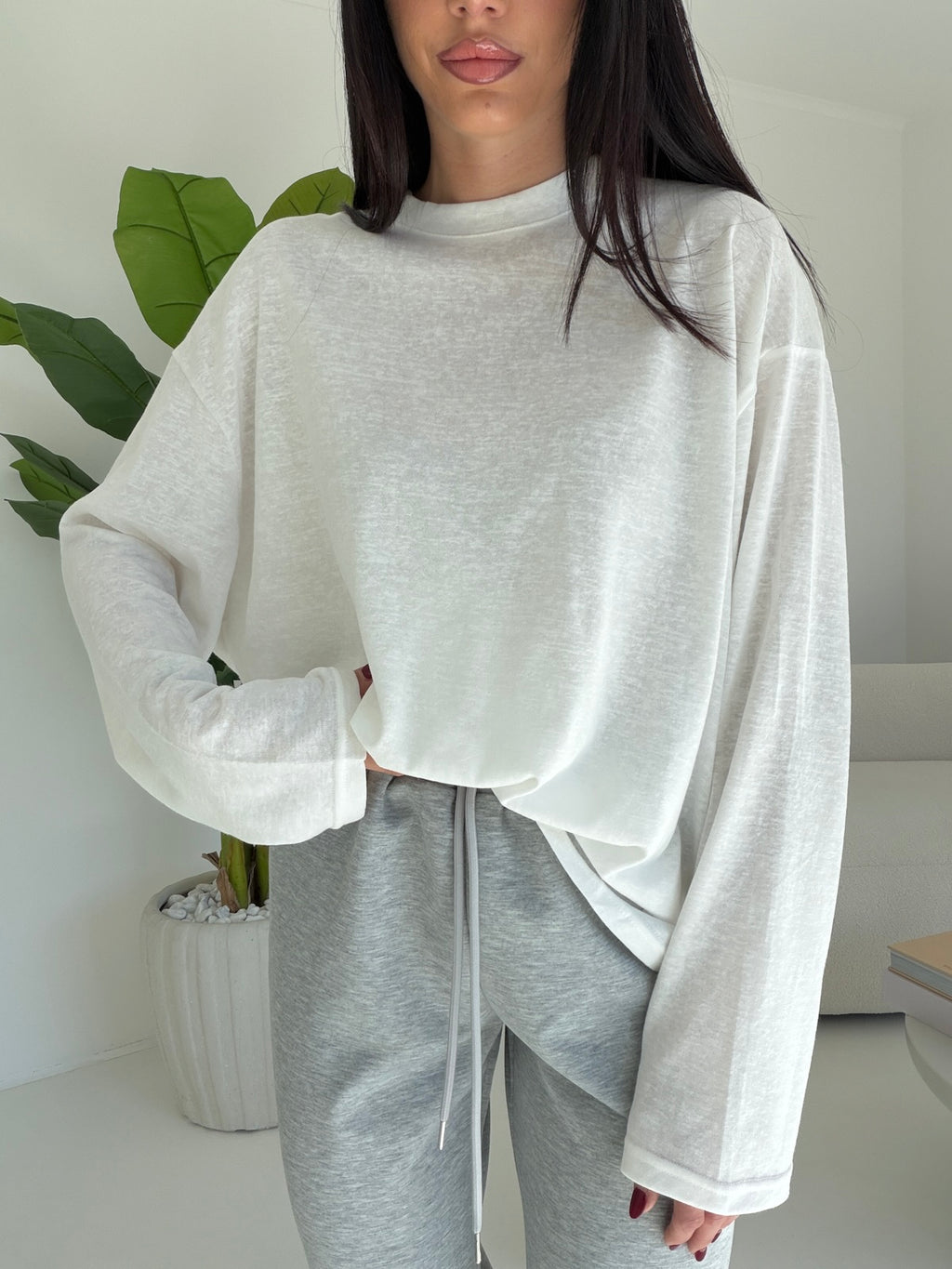 19366- MAGLIA LONG SLEEVE MILK