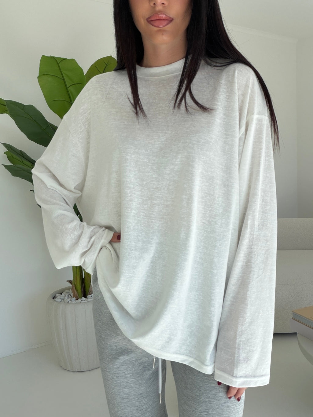 19366- MAGLIA LONG SLEEVE MILK