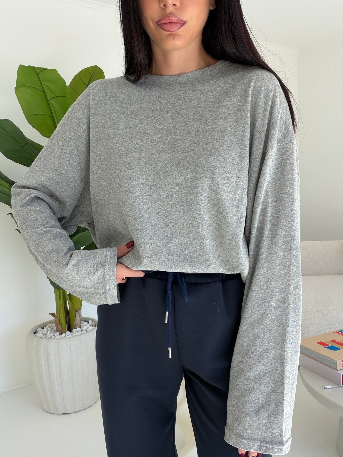 19366- MAGLIA LONG SLEEVE GREY